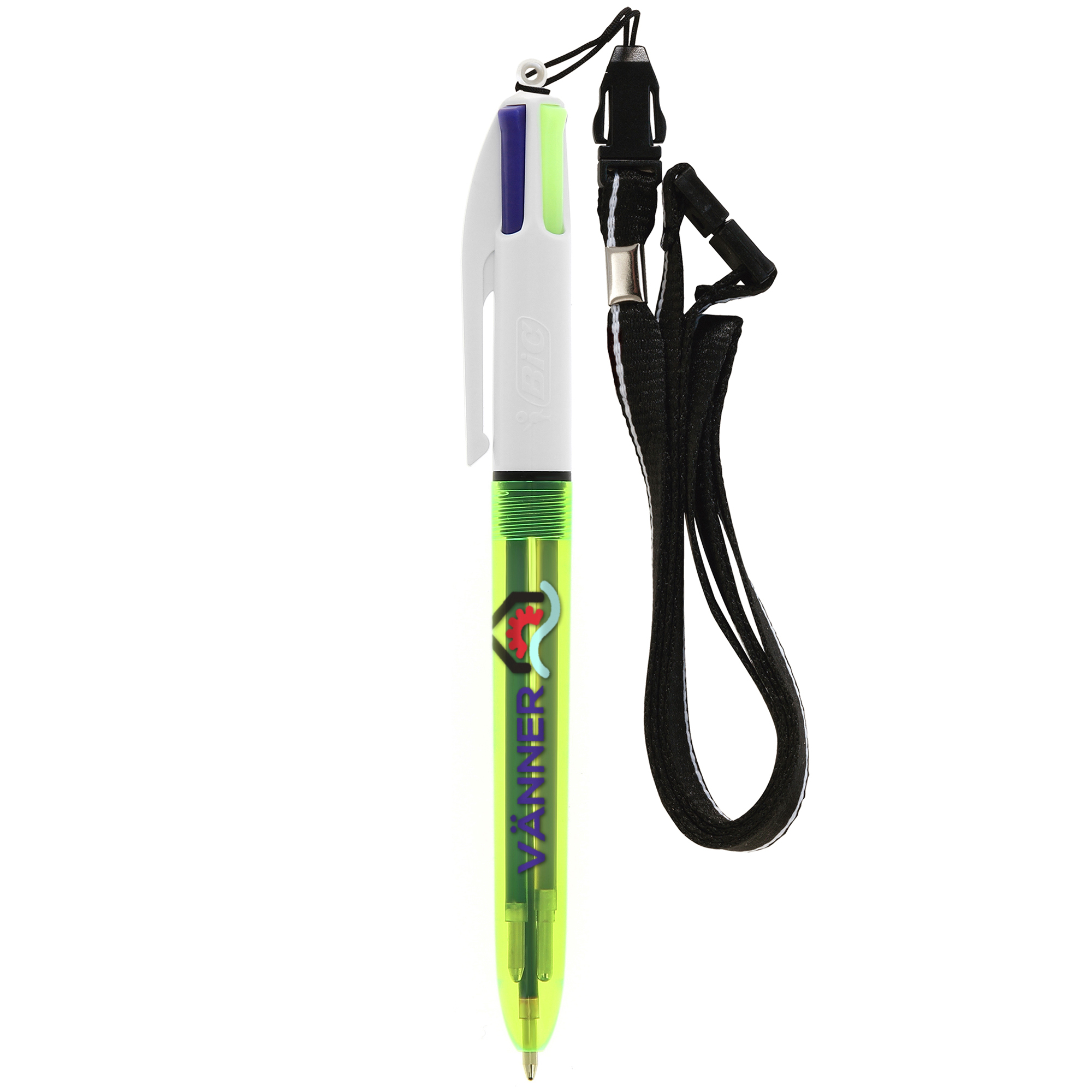 BIC 4 Couleurs Fluo Bille avec cordon personnalisé - vue 3