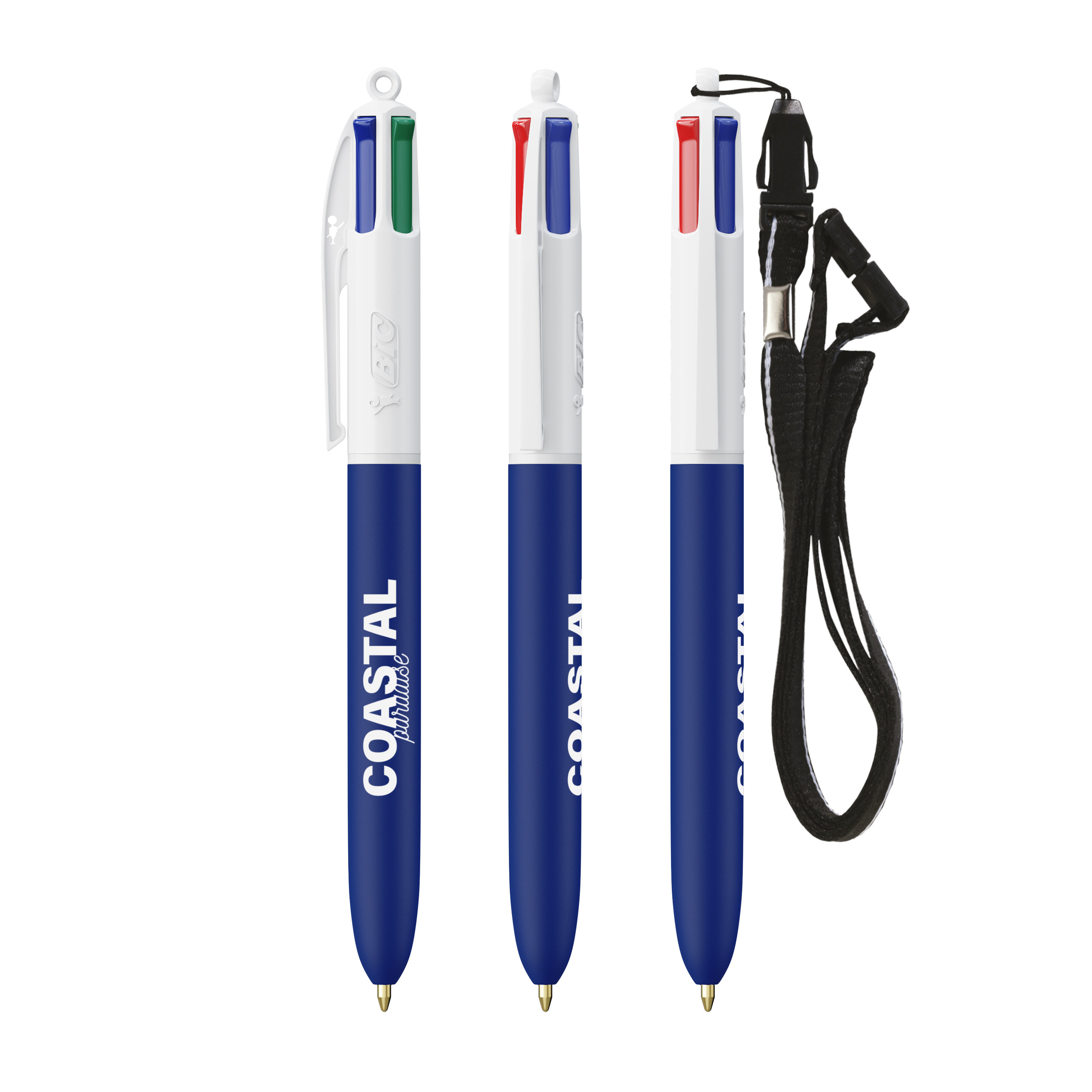 BIC 4 Couleurs Soft avec cordon personnalisé avec logo d'entreprise