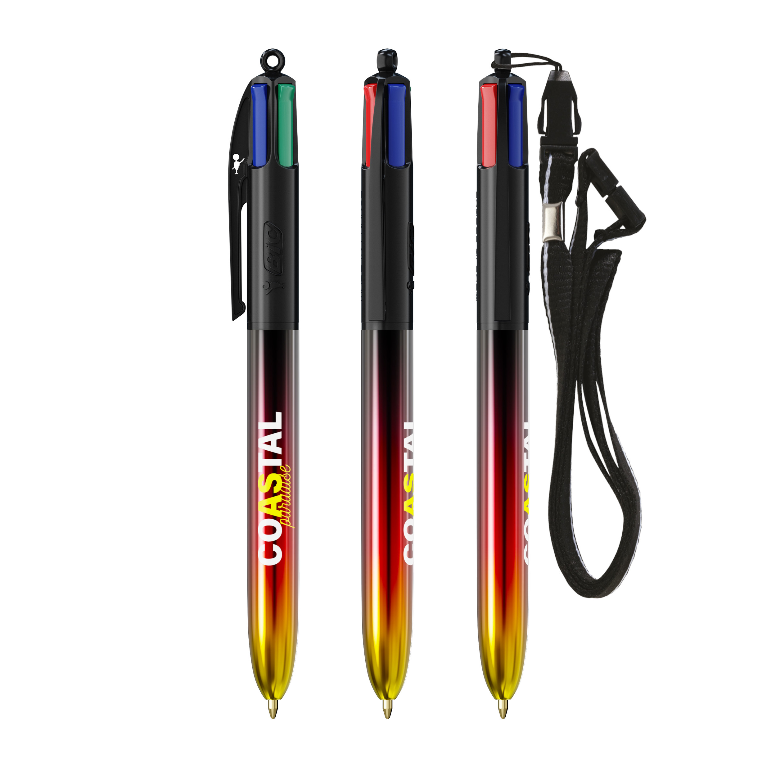 BIC 4 Couleurs Flags Collection avec cordon personnalisé - vue 2