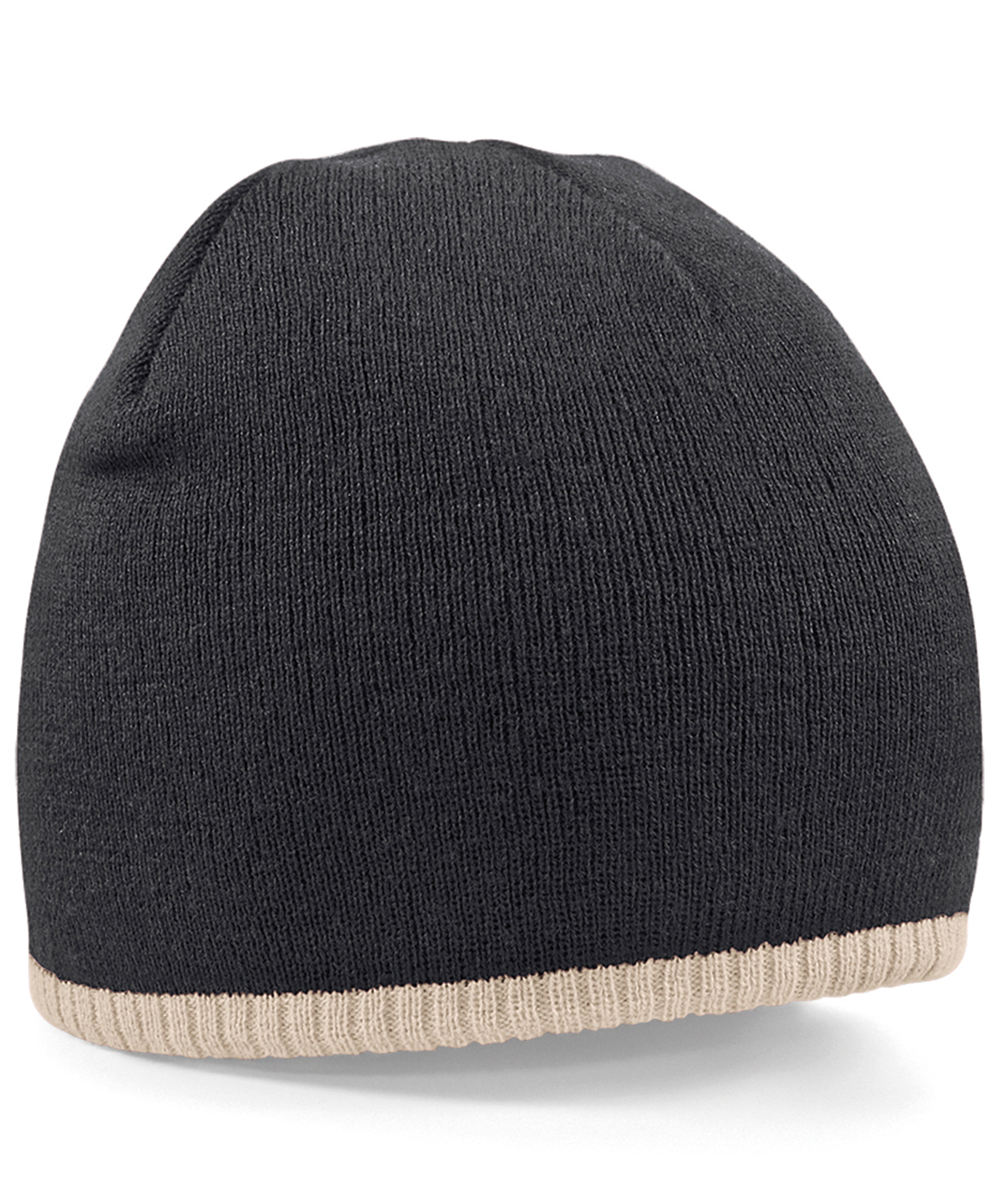 Bonnet en tricot bicolore beechfield personnalisé brodé - vue 2