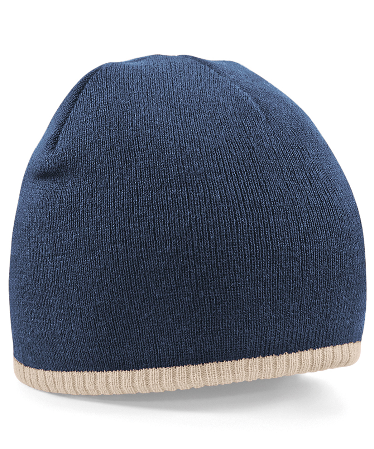 Bonnet en tricot bicolore beechfield personnalisé brodé - vue 3