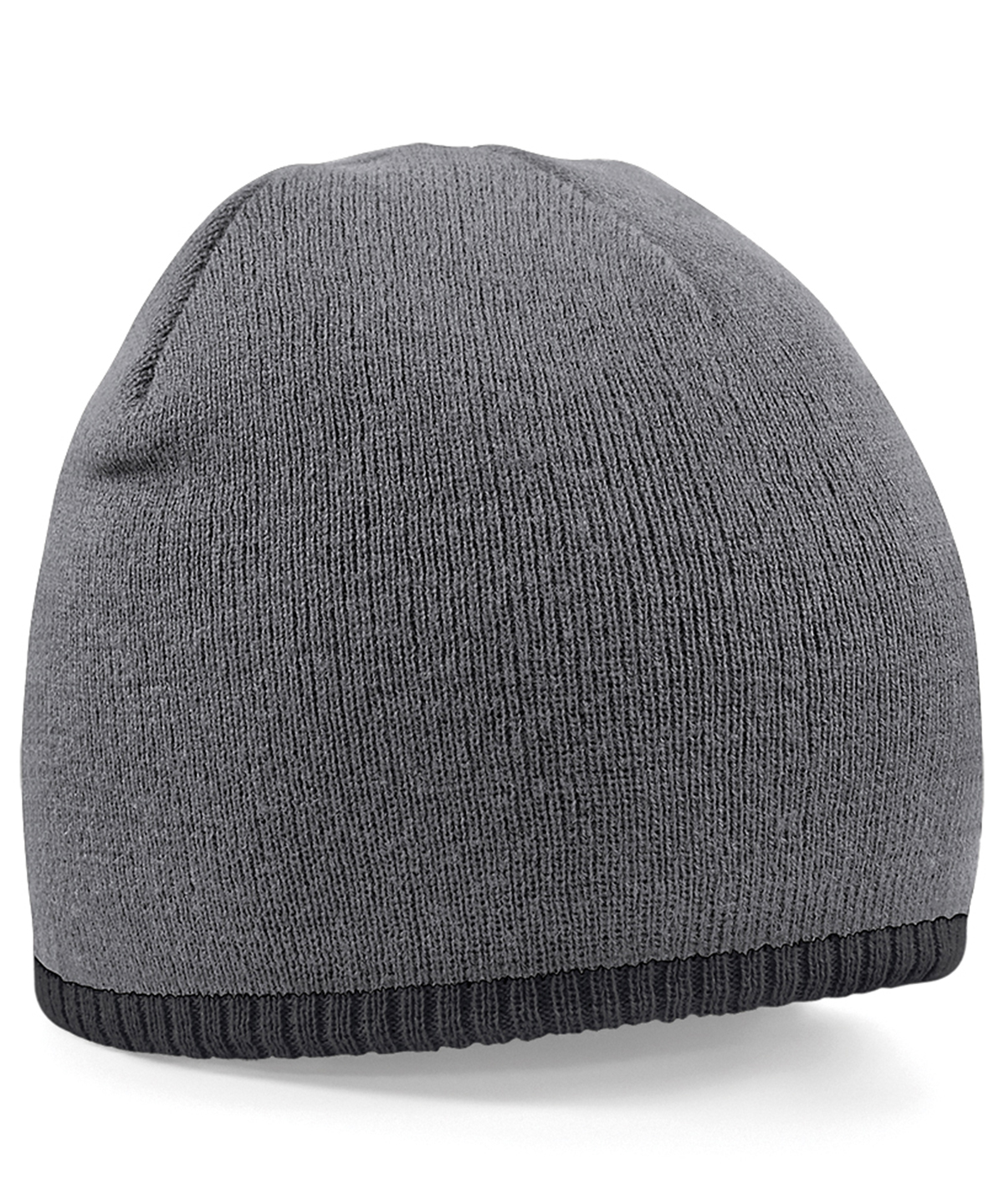 Bonnet en tricot bicolore beechfield personnalisé brodé - vue 4