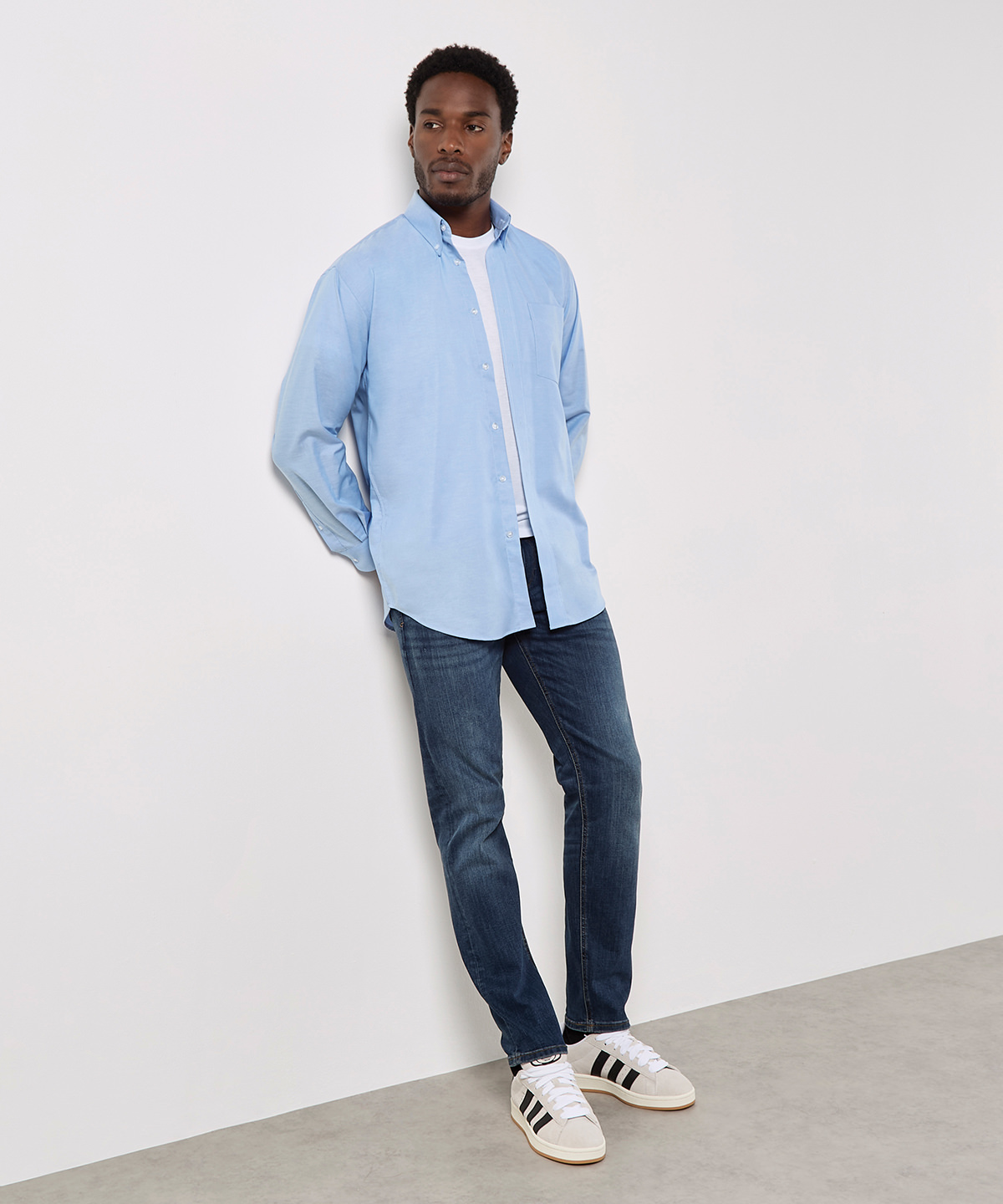 Chemise oxford à manches longues Workwear kustom kit personnalisée brodée