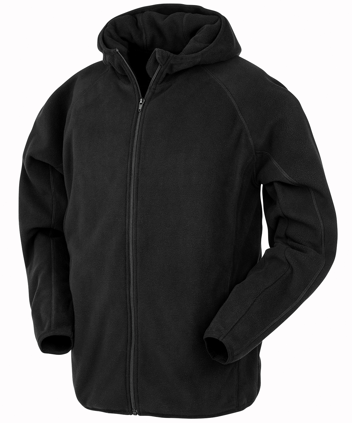 Sweatshirt zippé à capuche en tissu polaire recyclé result recycled personnalisé entreprise - vue 2