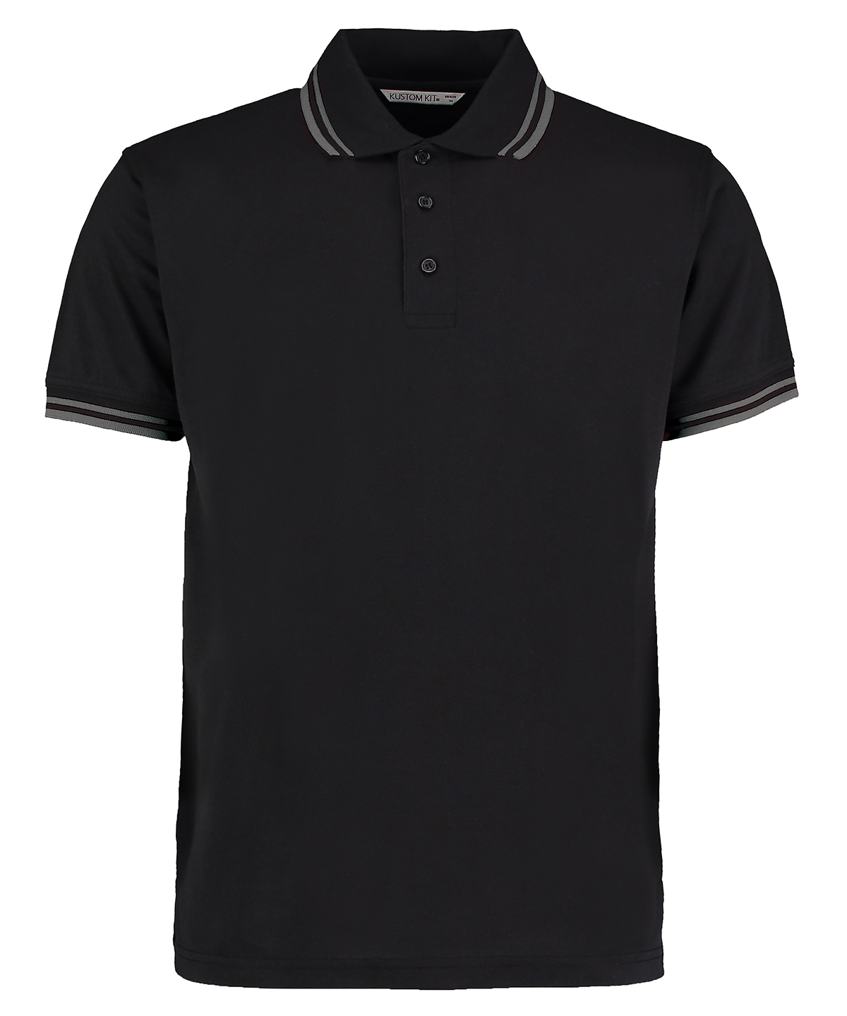 Polo à col liseré kustom kit personnalisé brodé - vue 2