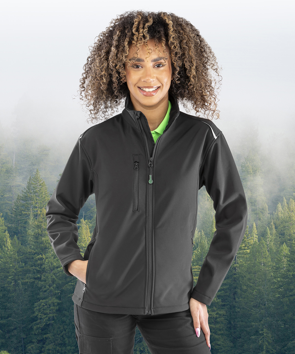 Veste Softshell femme à trois couches -recyclée et imprimable result recycled personnalisée brodée