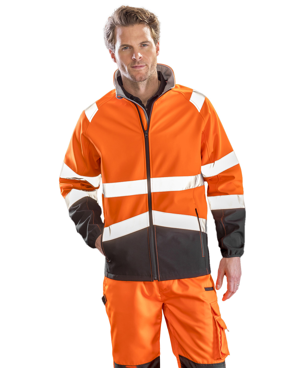 Printable safety softshell jacket result safeguard personnalisée brodée - vue 1