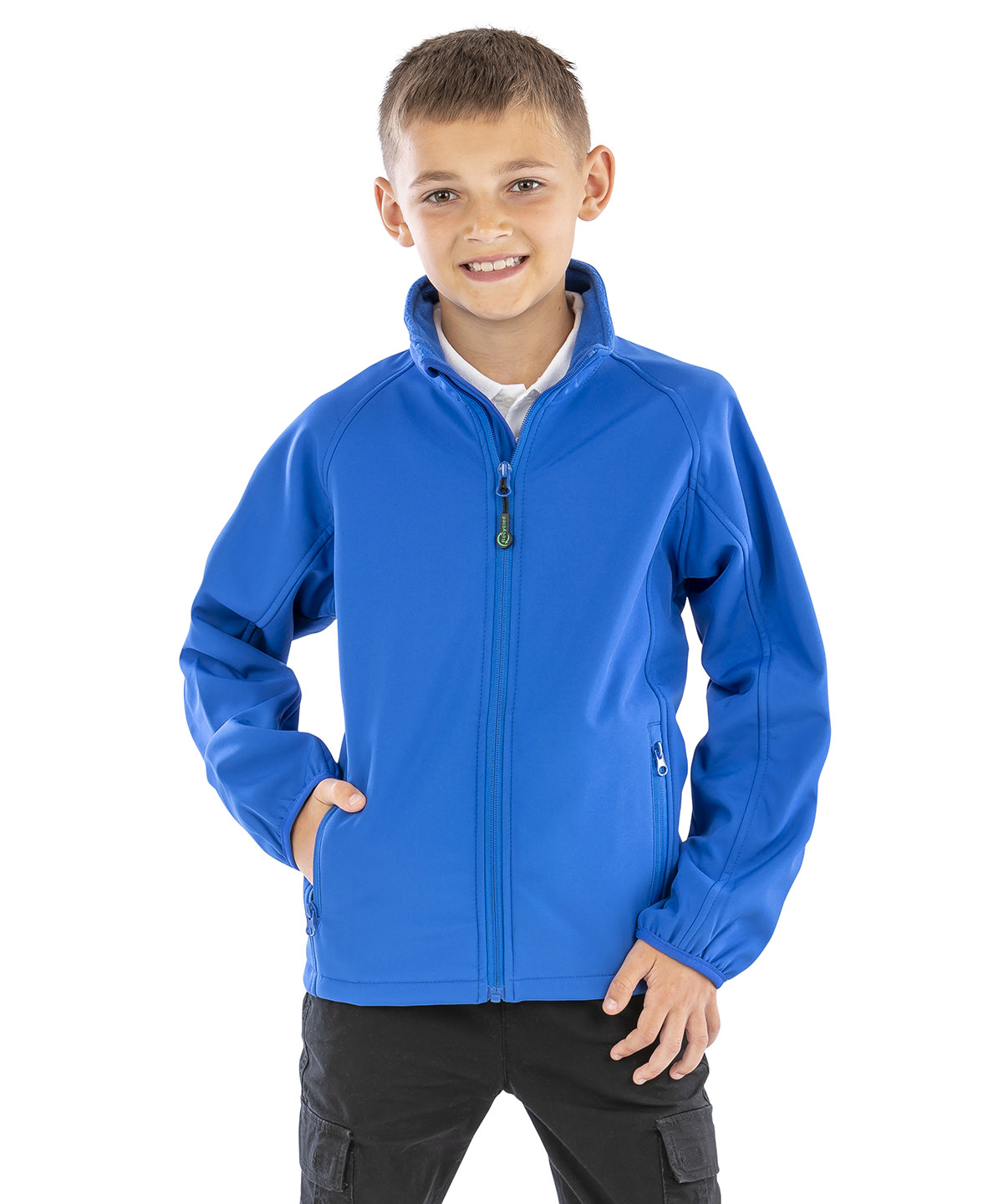 Veste Softshell en polyester recyclé imprimable pour enfant result recycled personnalisée brodée - vue 1