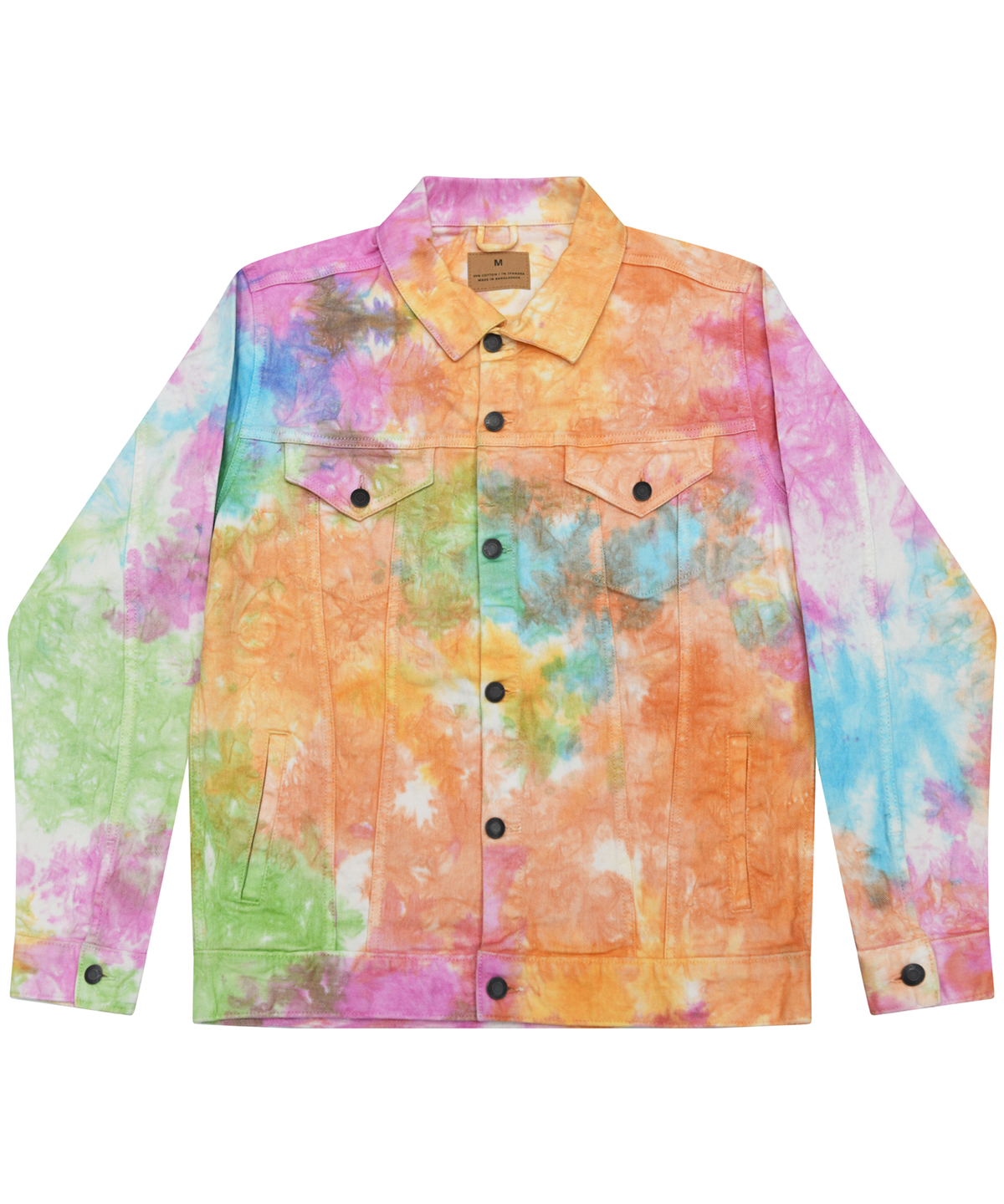 Veste en denim tie-dye colortone personnalisée brodée - vue 3