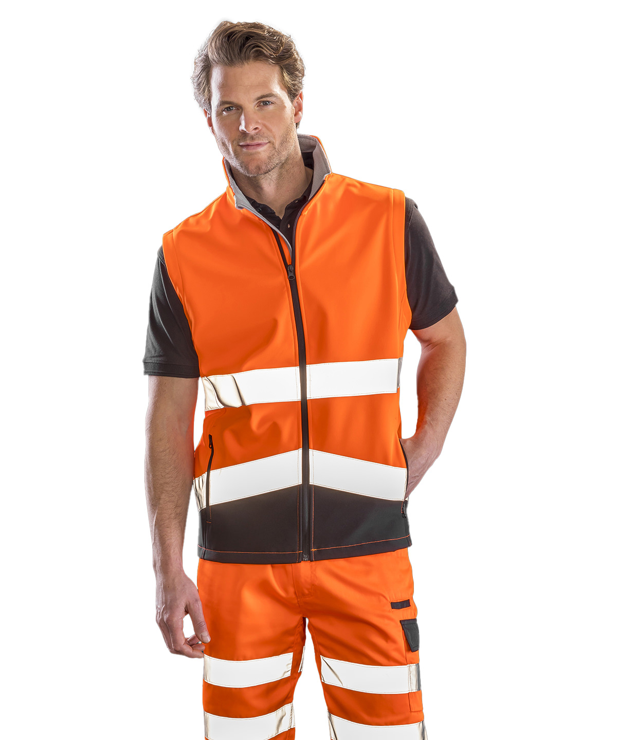 Printable safety softshell gilet result safeguard personnalisée brodée