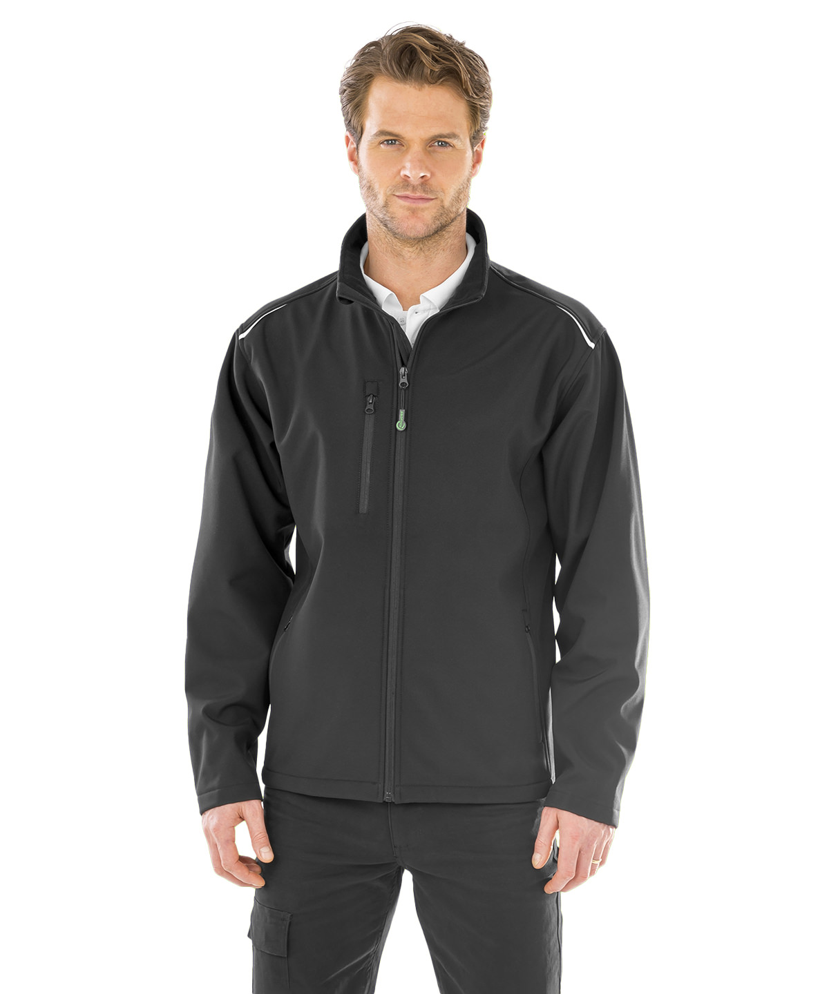 Softshell imprimable et récyclé à 3 couches result recycled personnalisée brodée - vue 1