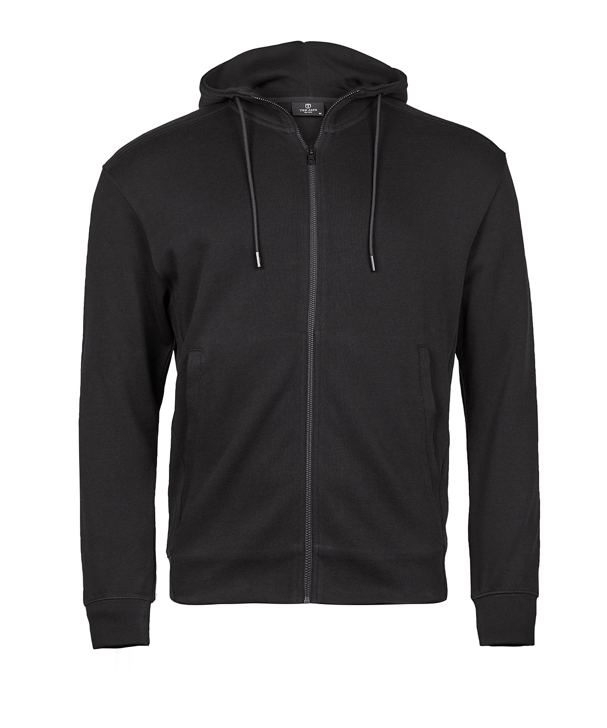 Sweatshirt interlock côtelé à capuche et zip intégral (5508) tee jays personnalisé entreprise - vue 2