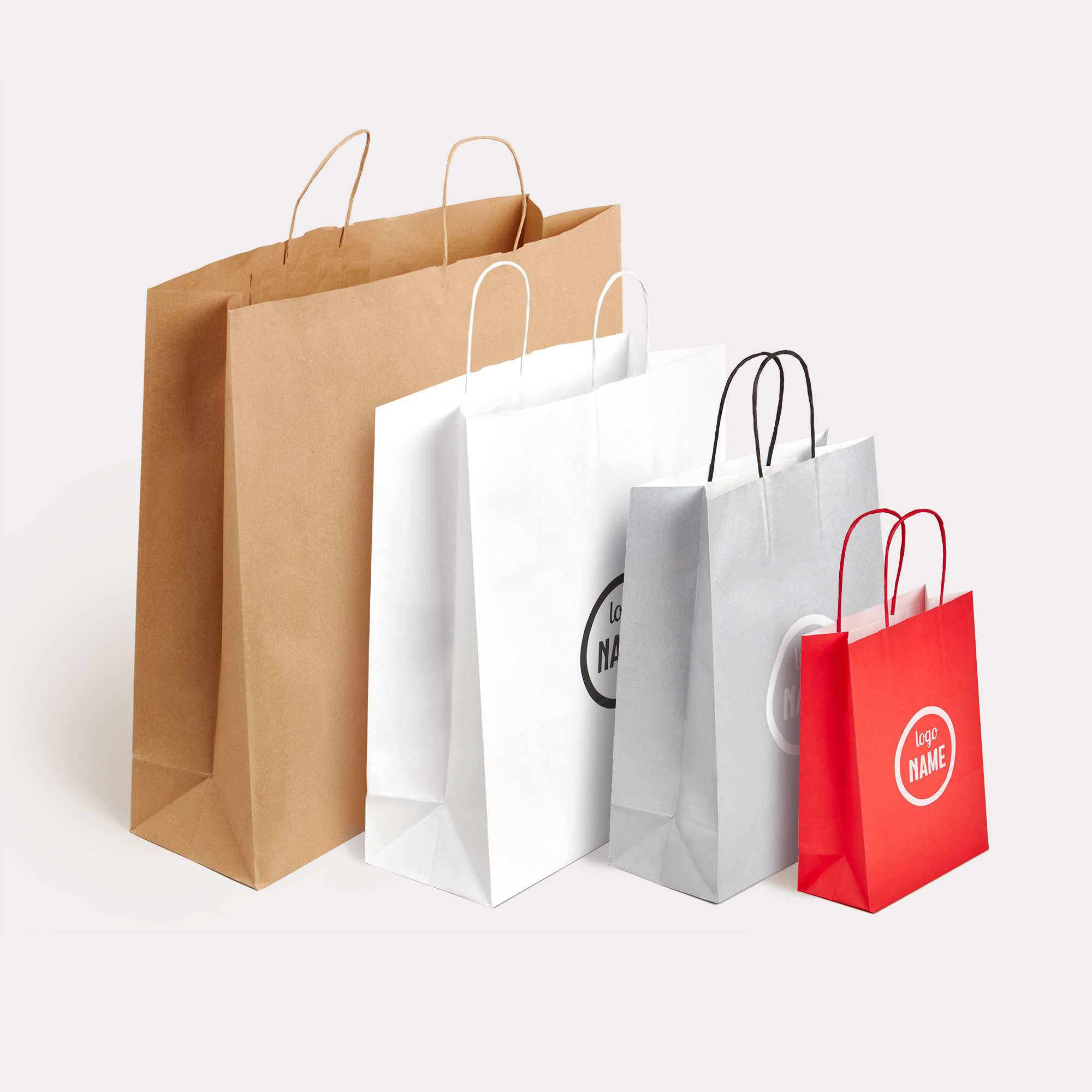 Sac en papier avec anse torsadée - sérigraphie personnalisable