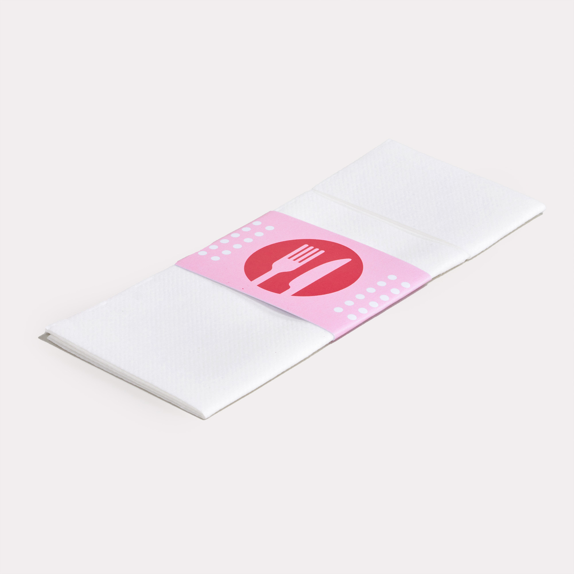 Impression serviette pliée en pochette à couverts (Airlaid) personnalisée