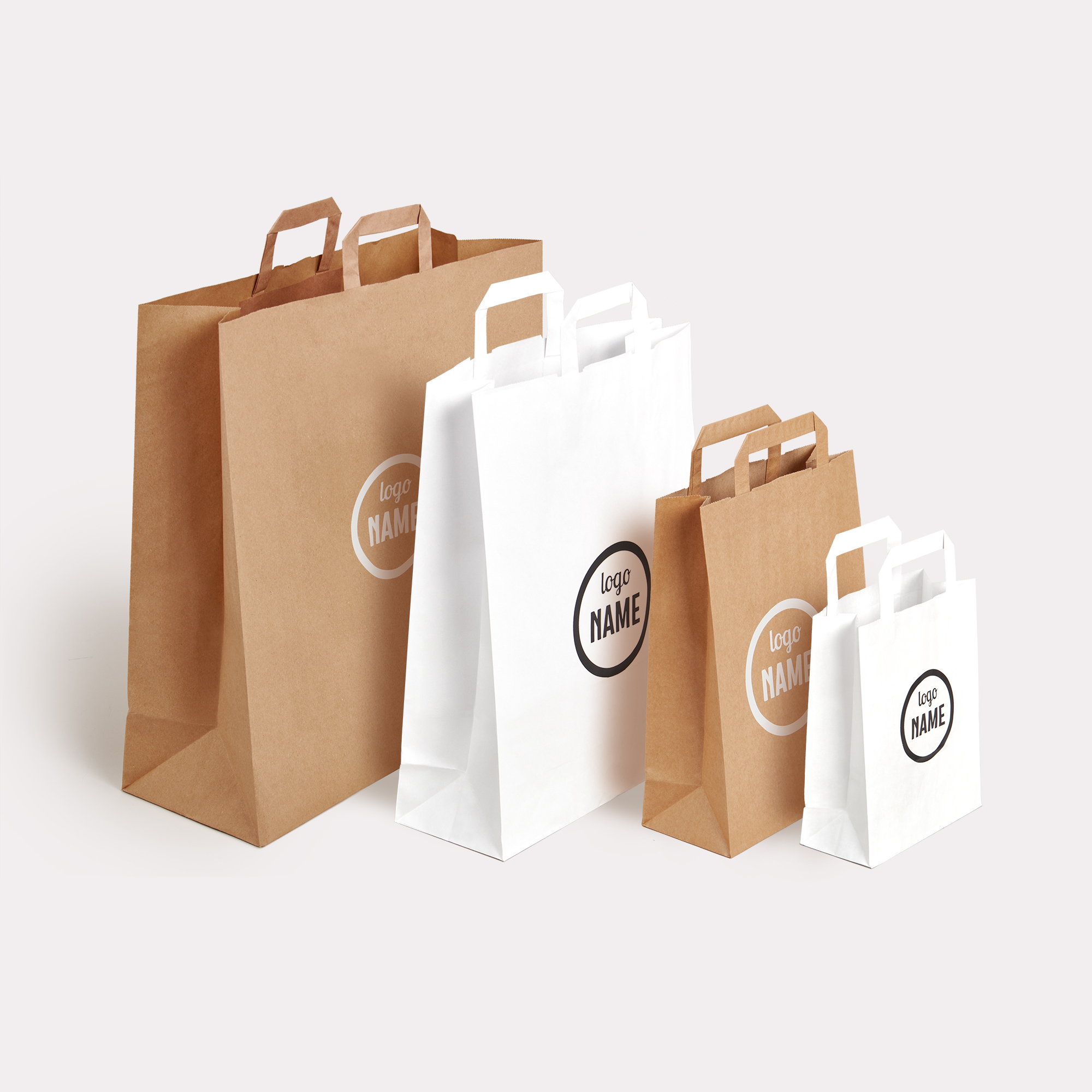 Sac en papier -anses plates- pour les professionnels personnalisé
