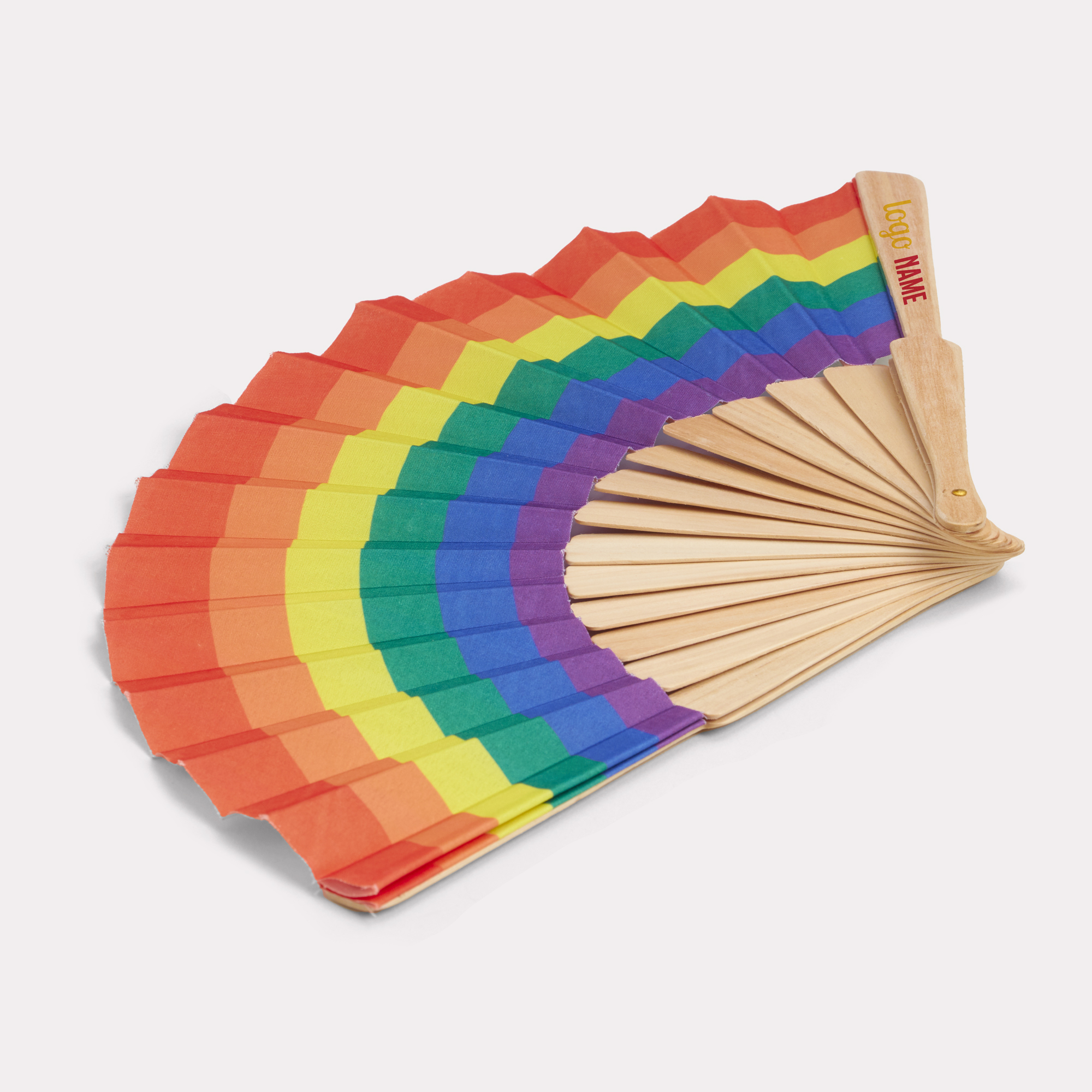 Éventail arc-en-ciel pour les professionnels – Ventilateur publicitaire personnalisé