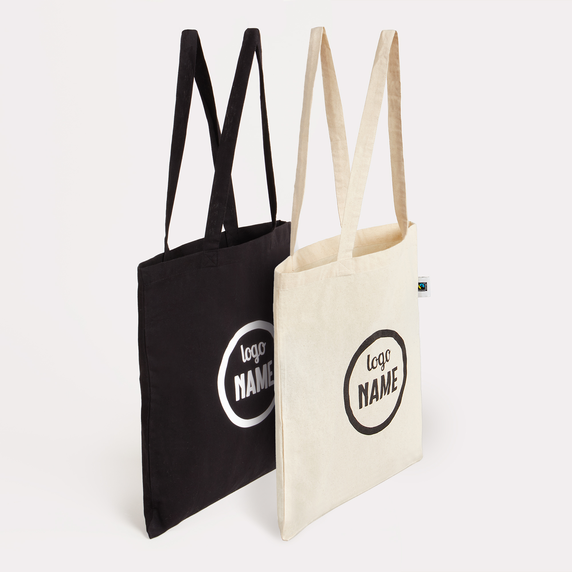 Fairtrade/GOTS sac avec anses en coton pour les professionnels personnalisé