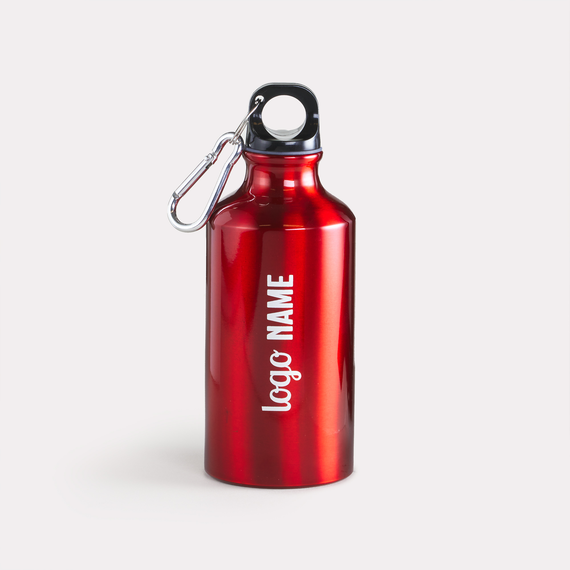 Impression gourdes en aluminium avec mousqueton 400ml personnalisées logo
