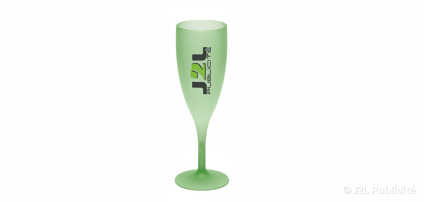 Flûte à champagne réutilisable personnalisée – verre publicitaire réutilisable