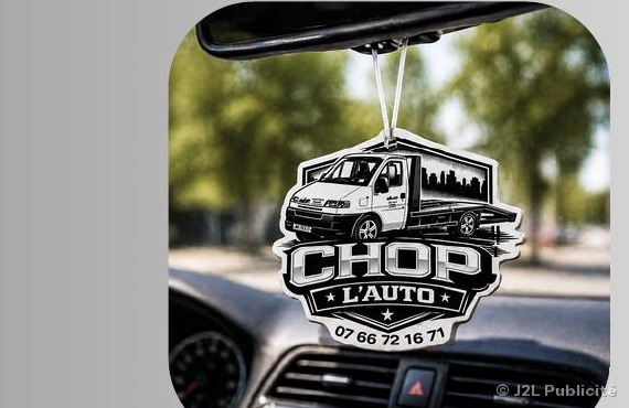 Désodorisant voiture personnalisé Chop l'Auto — dépannage remorquage