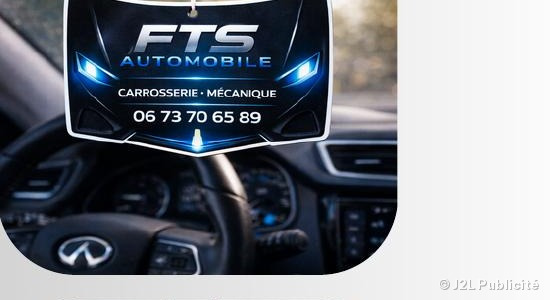 Désodorisant voiture personnalisé FTS Automobile — carrosserie mécanique