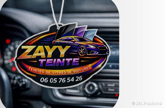 Désodorisant voiture personnalisé Zayy Teinte — teintes de vitres automobiles