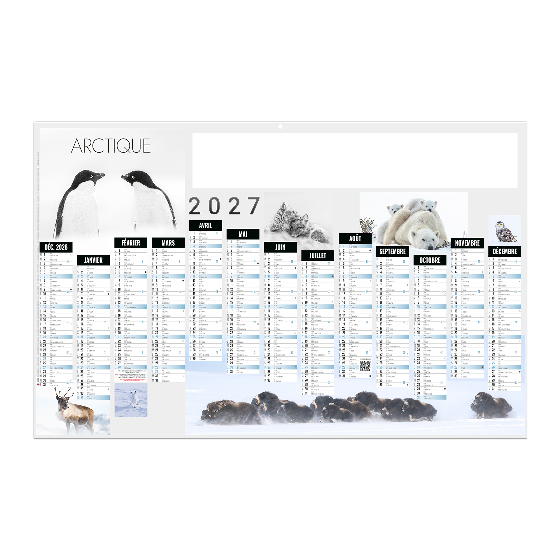 Arctique 2027 — calendrier 2027 personnalisé