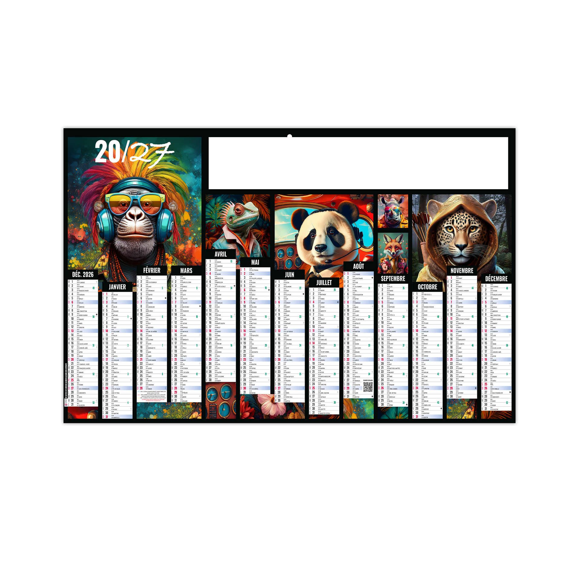 Artistes 2027 — calendrier 2027 personnalisé