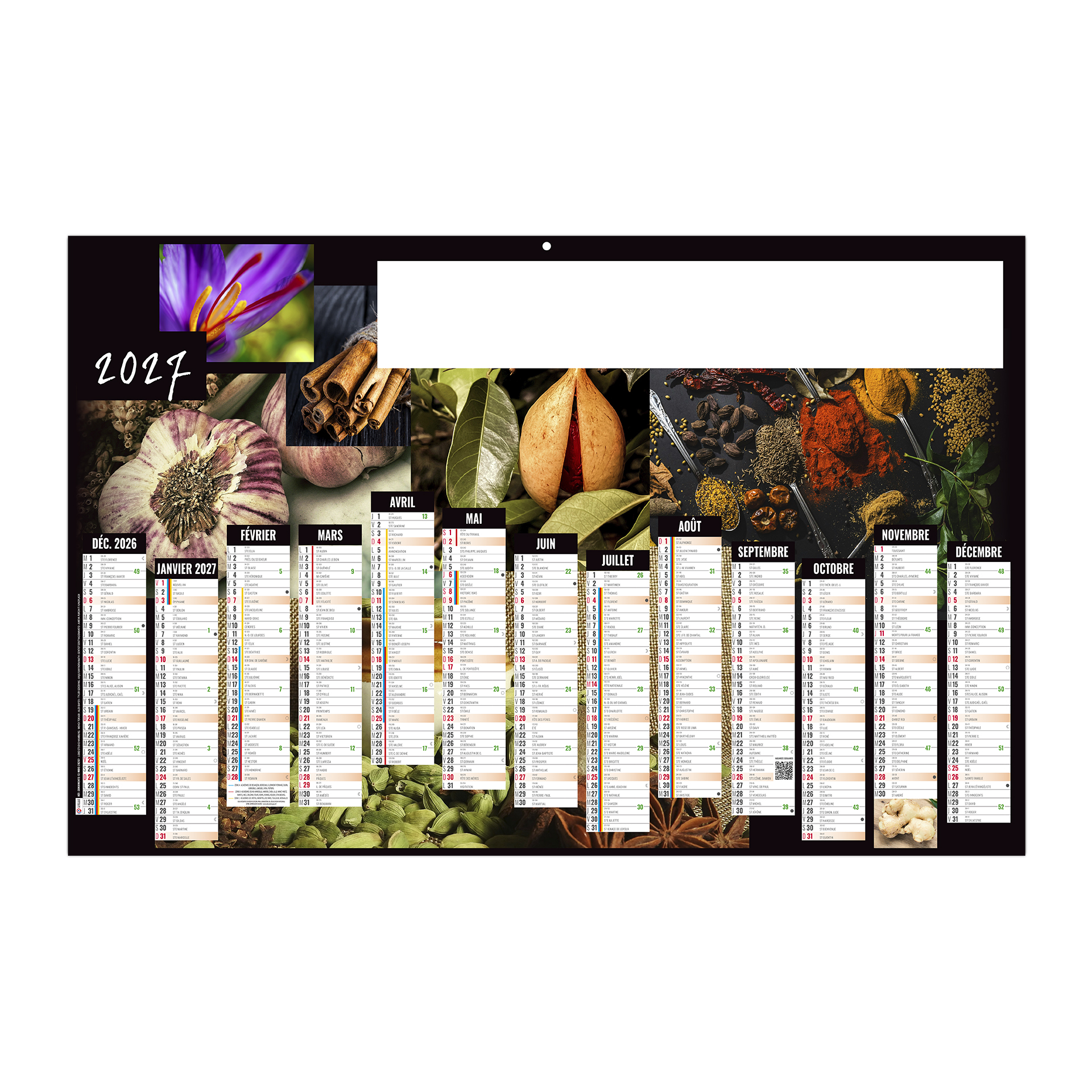 Condiments 2027 — calendrier 2027 personnalisé
