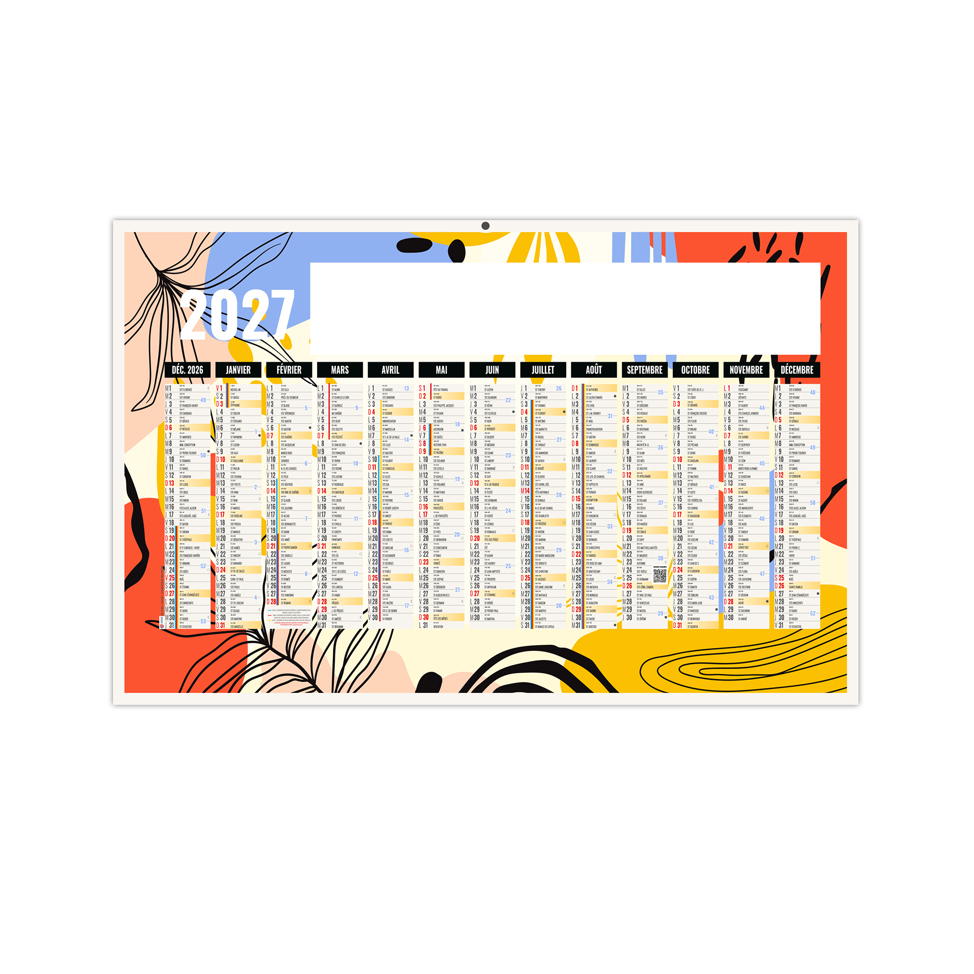 Flora 2027 — calendrier 2027 personnalisé