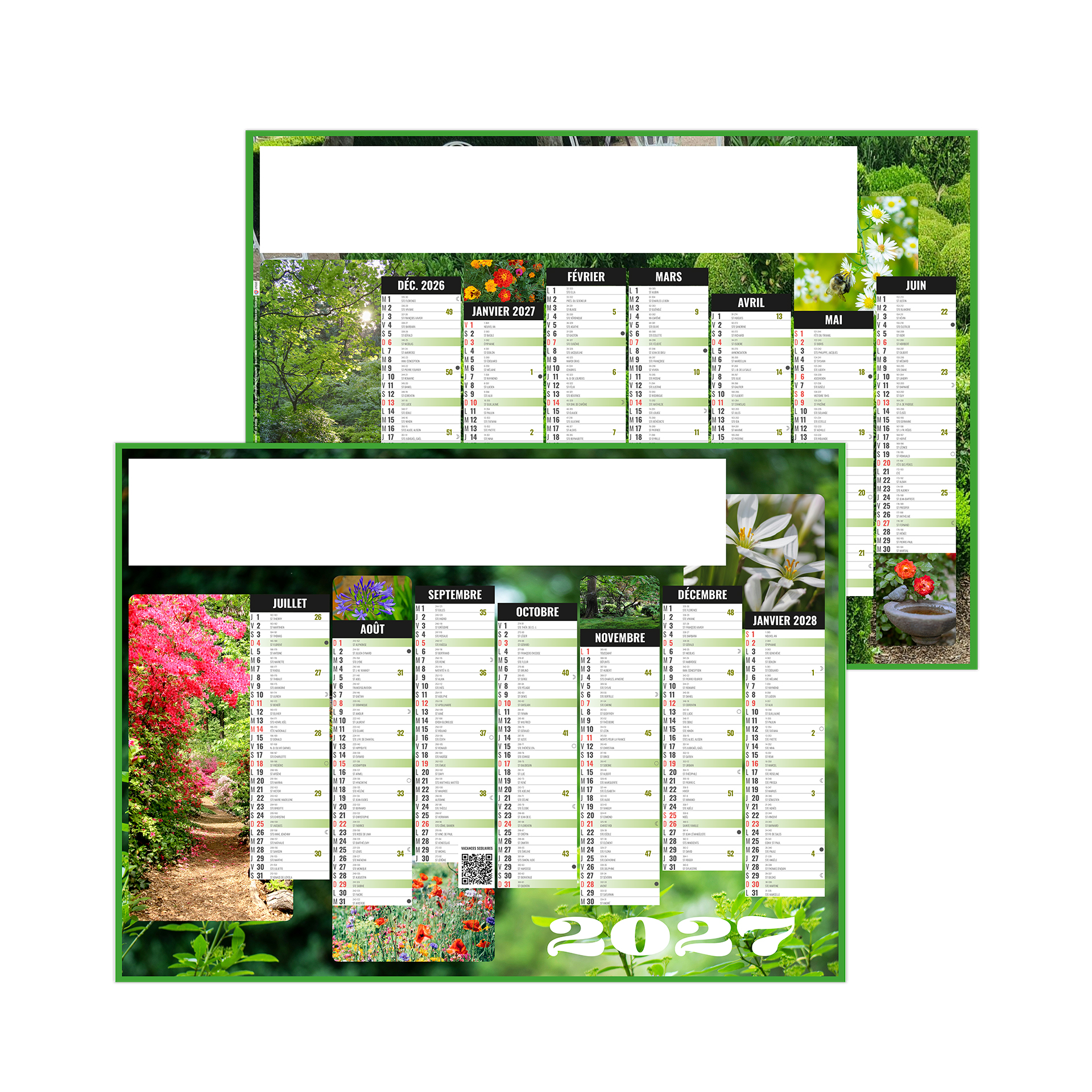 Jardins 2027 — calendrier 2027 personnalisé