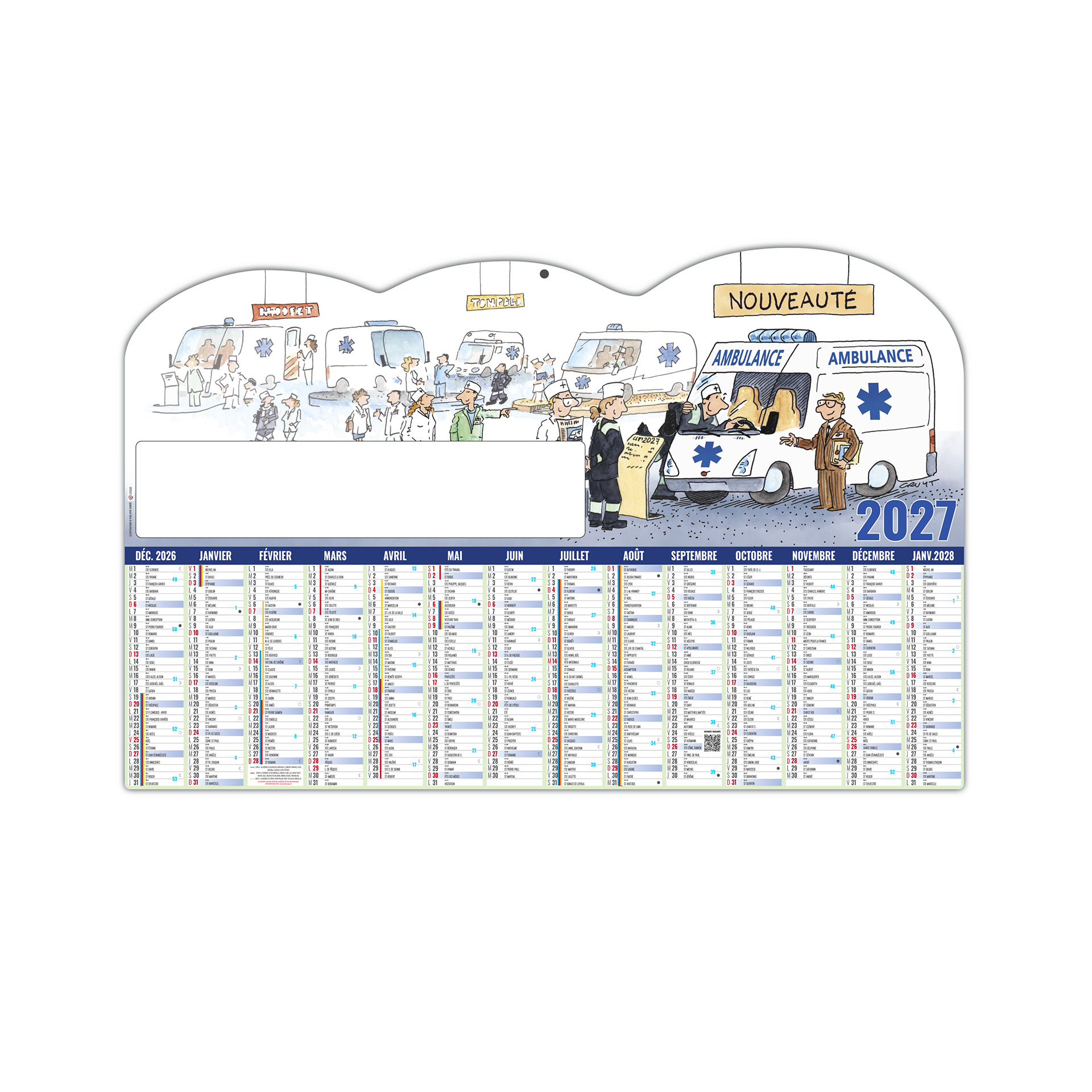 L'ambulancier 2027 — calendrier 2027 personnalisé