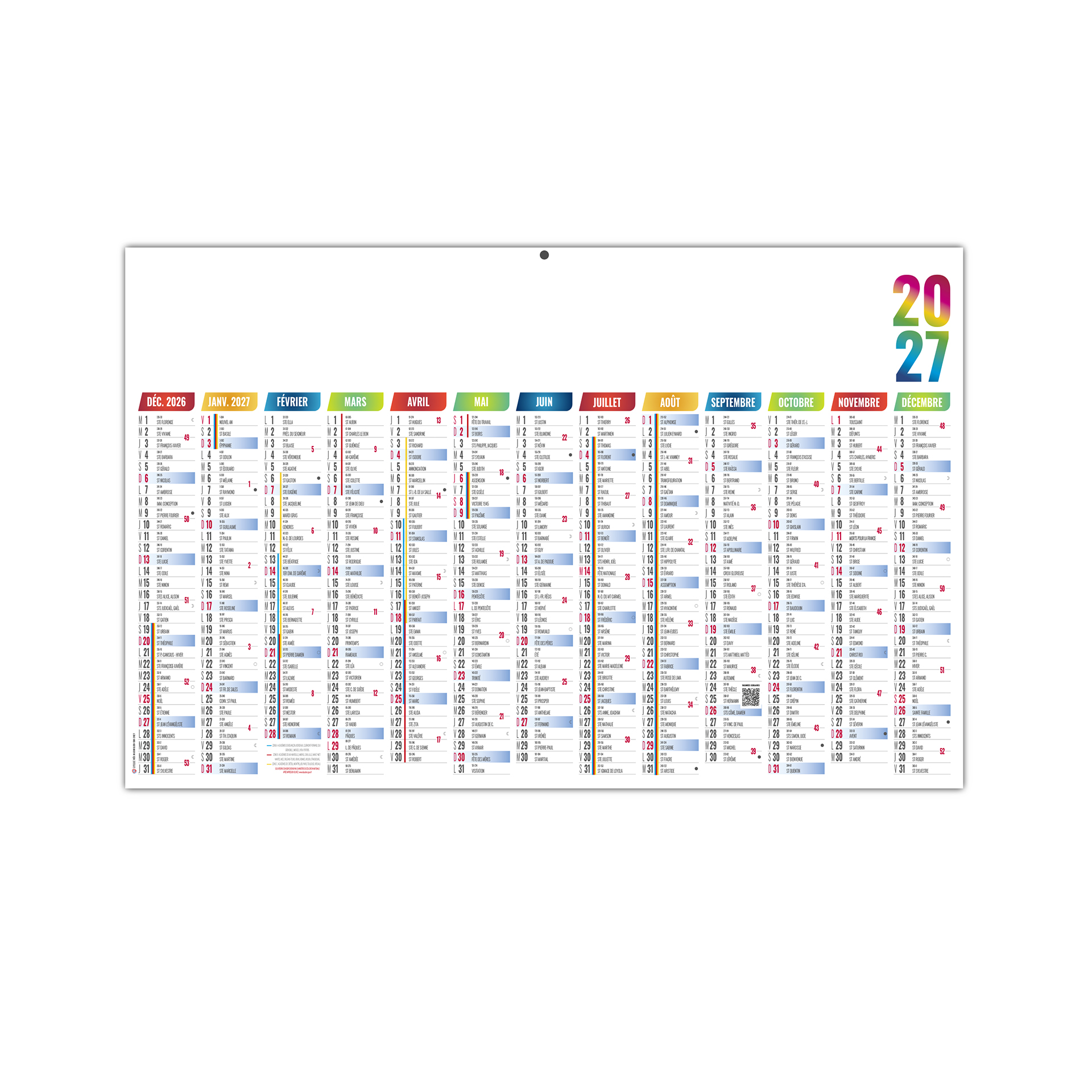 Maximilien 2027 — calendrier 2027 personnalisé