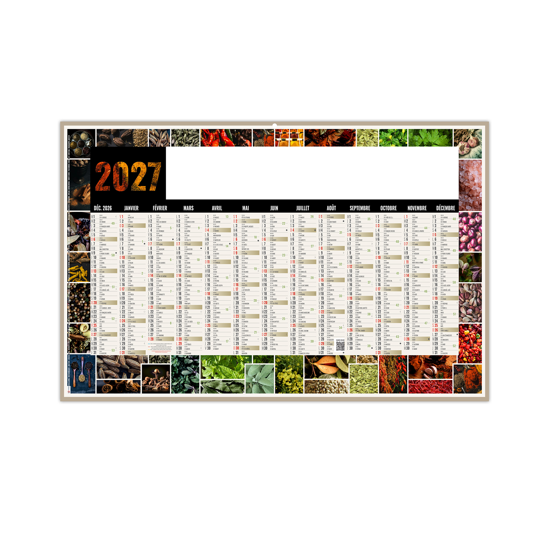 Mosaique 2027 — calendrier 2027 personnalisé