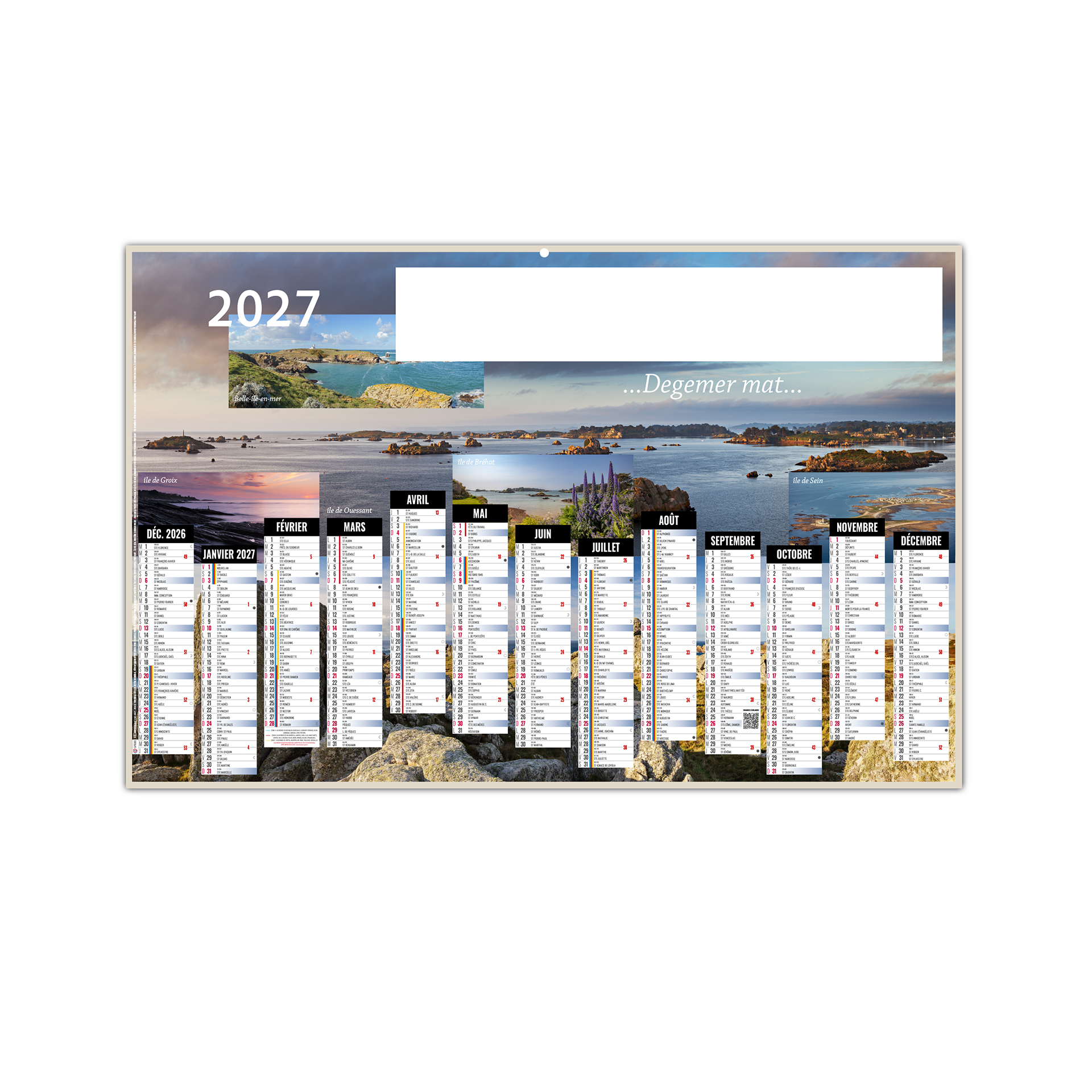 Degemer Mat 2027 — calendrier 2027 personnalisé