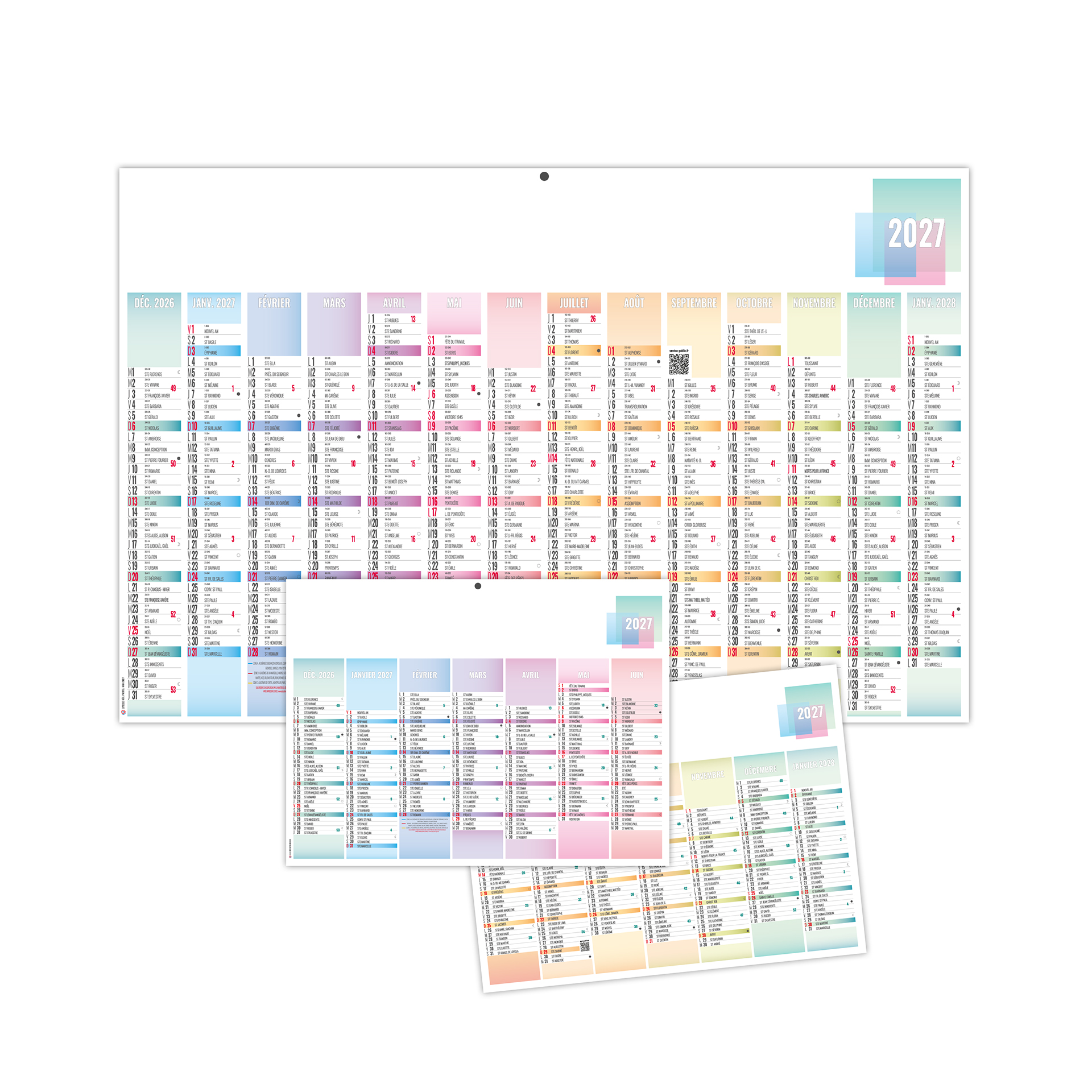 Pastel 2027 — calendrier 2027 personnalisé