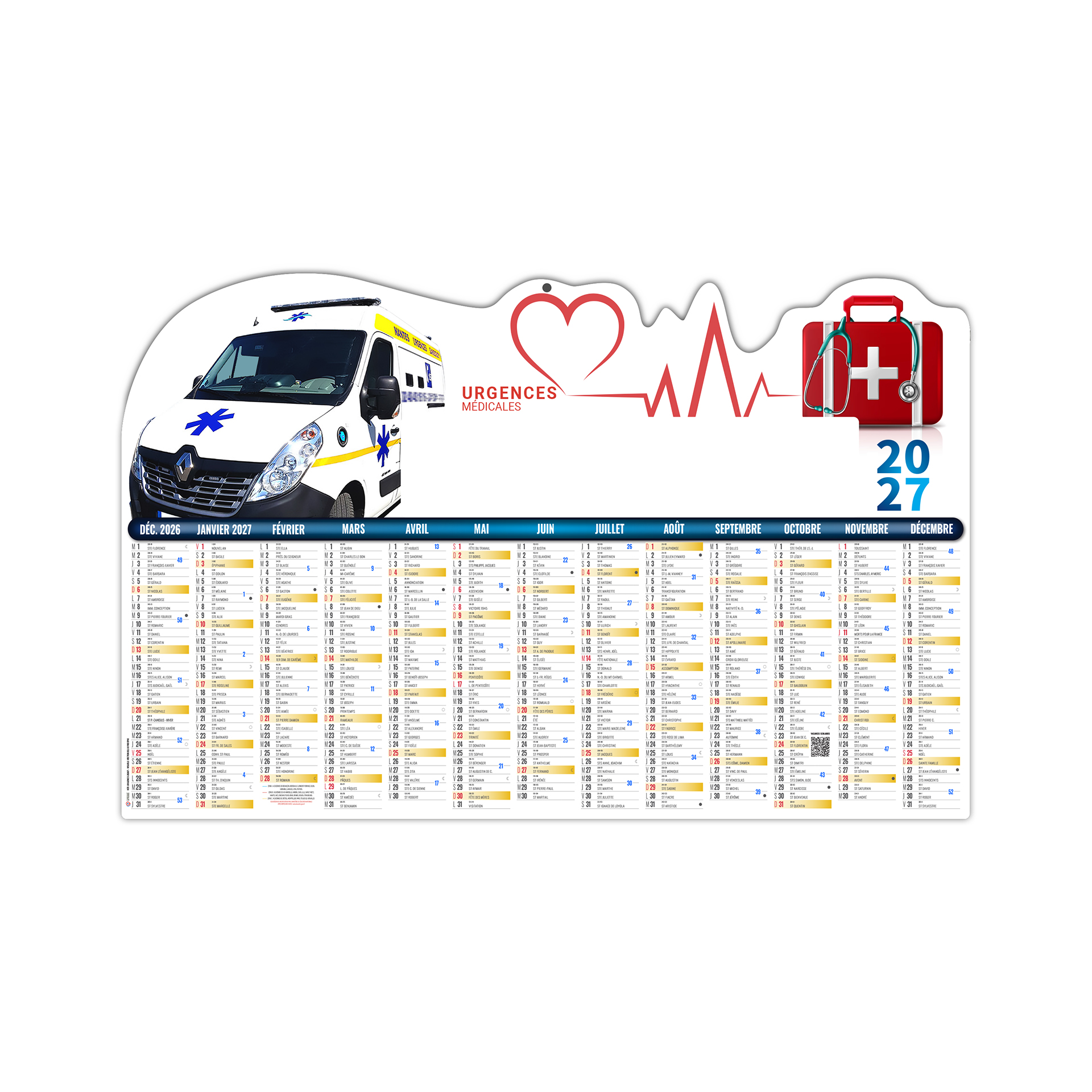 Urgence 2027 — calendrier 2027 personnalisé