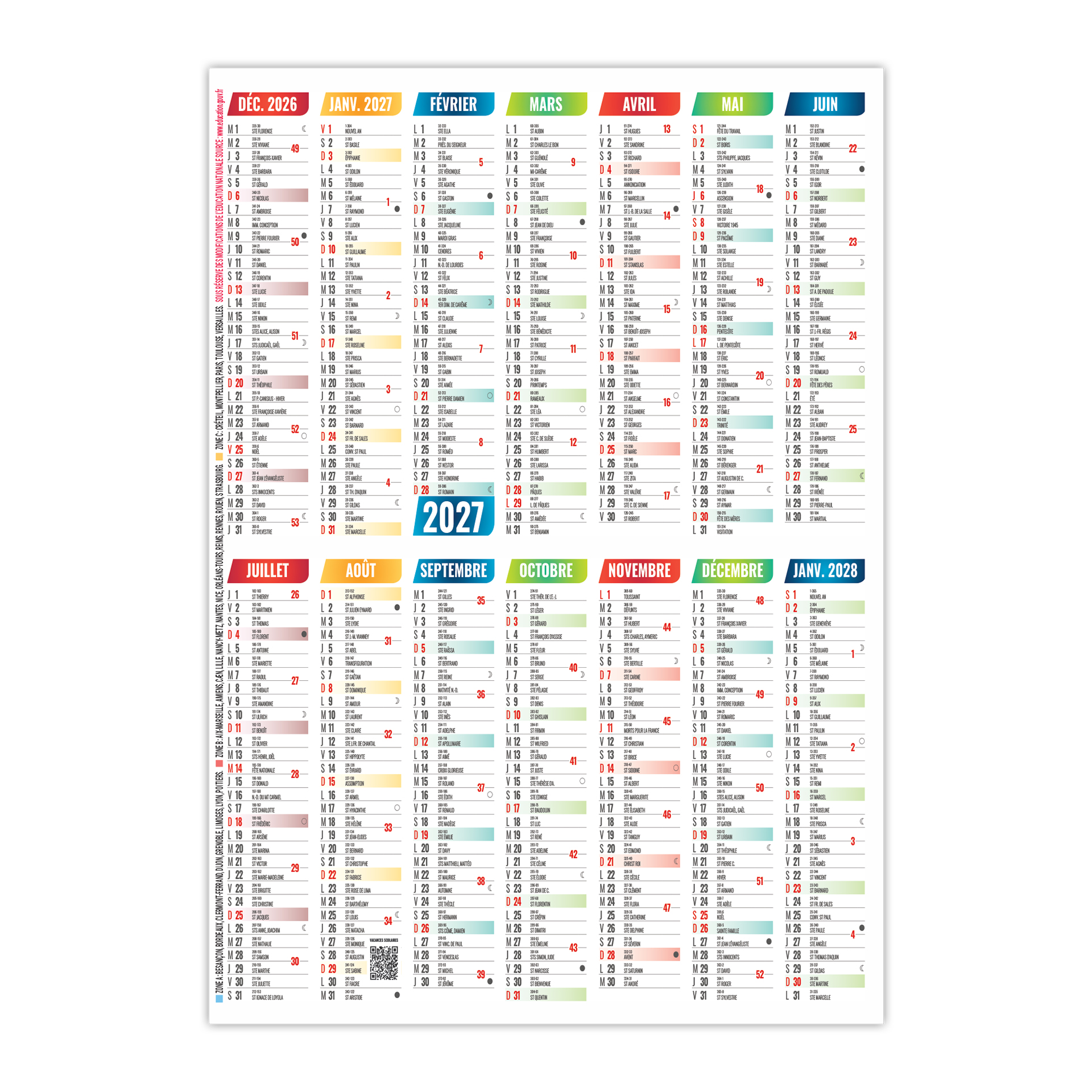 Arthur 2027 — calendrier 2027 personnalisé