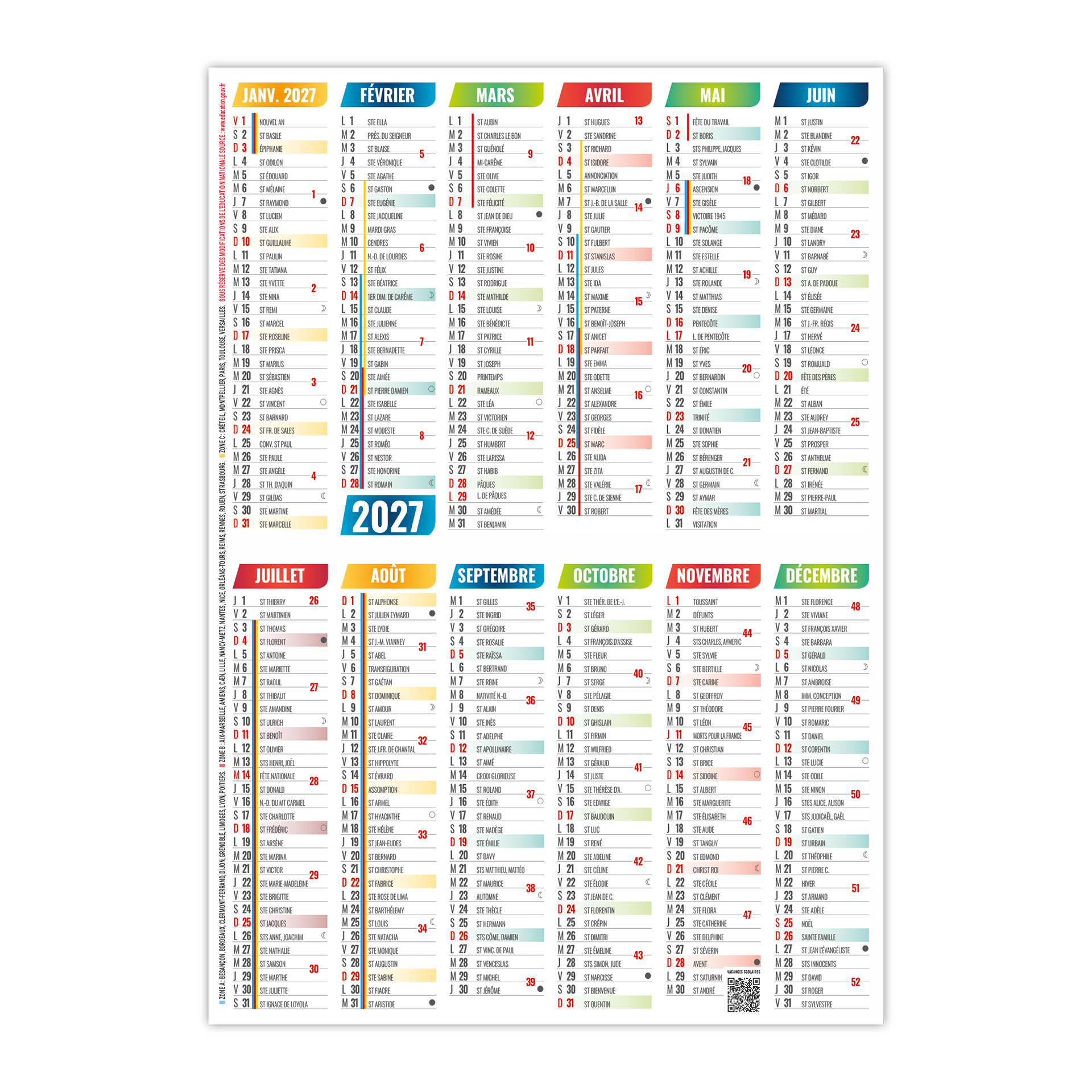 Barbara 2027 — calendrier 2027 personnalisé