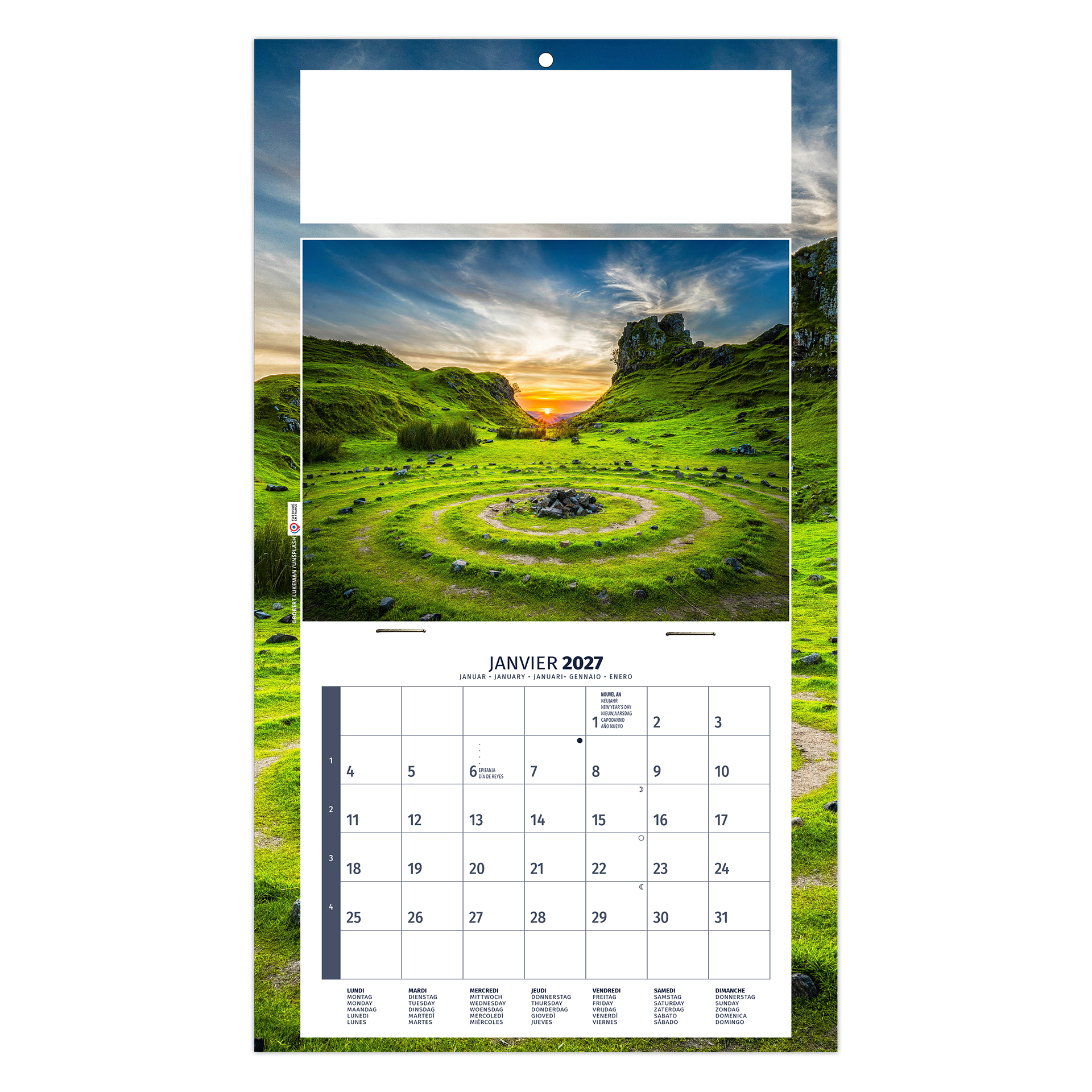 Méditation 2027 — calendrier 2027 personnalisé
