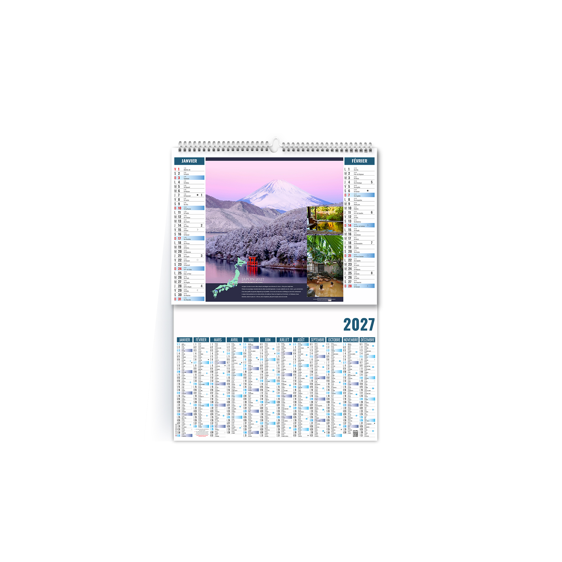 Eau 2027 — calendrier 2027 personnalisé