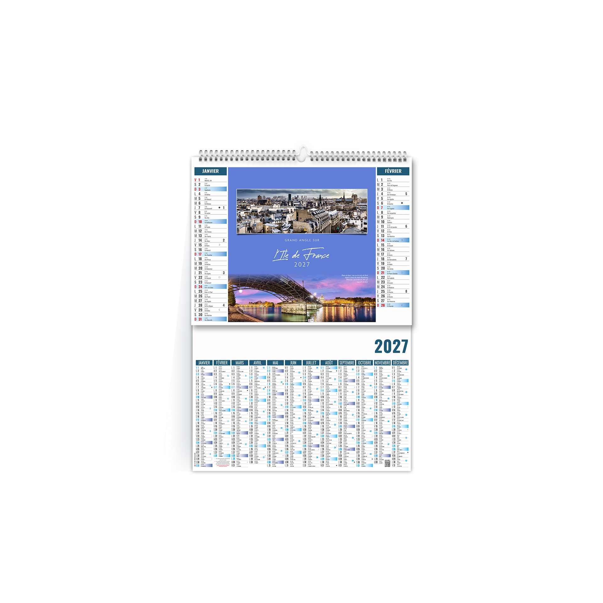 Échappées 2027 — calendrier 2027 personnalisé