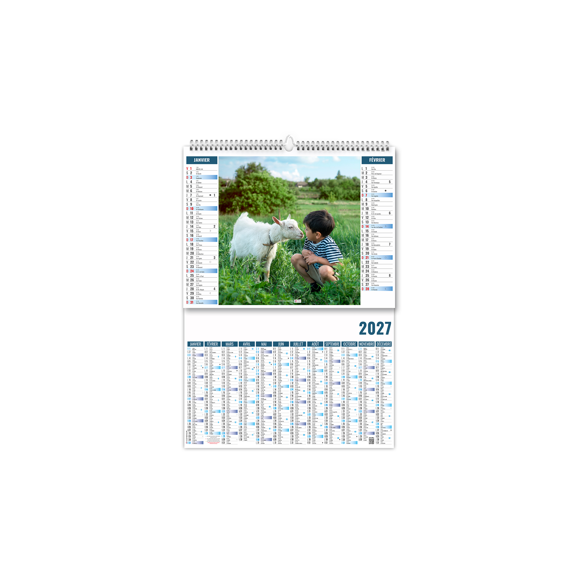 Enfants 2027 — calendrier 2027 personnalisé