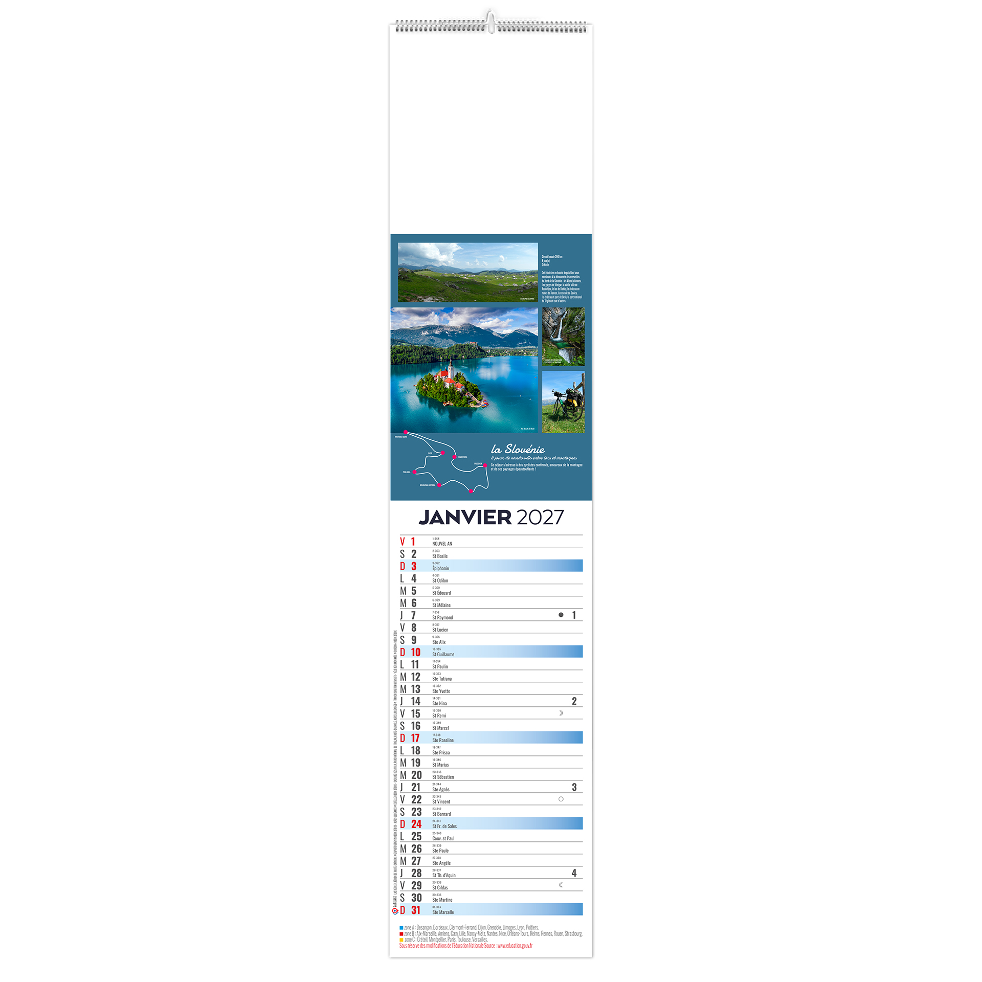 Languette Voyage 2027 — calendrier 2027 personnalisé