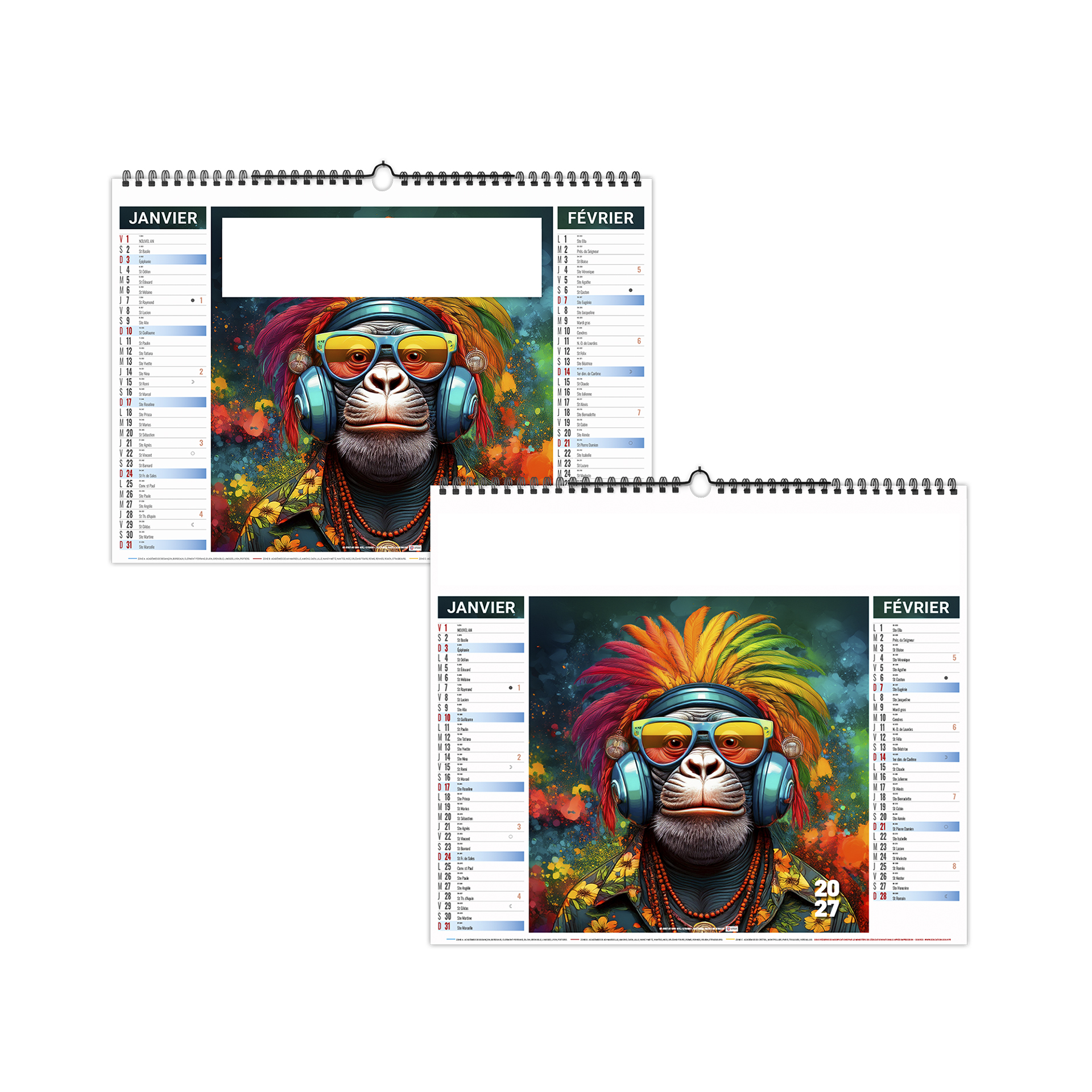 Fresque 2027 — calendrier 2027 personnalisé
