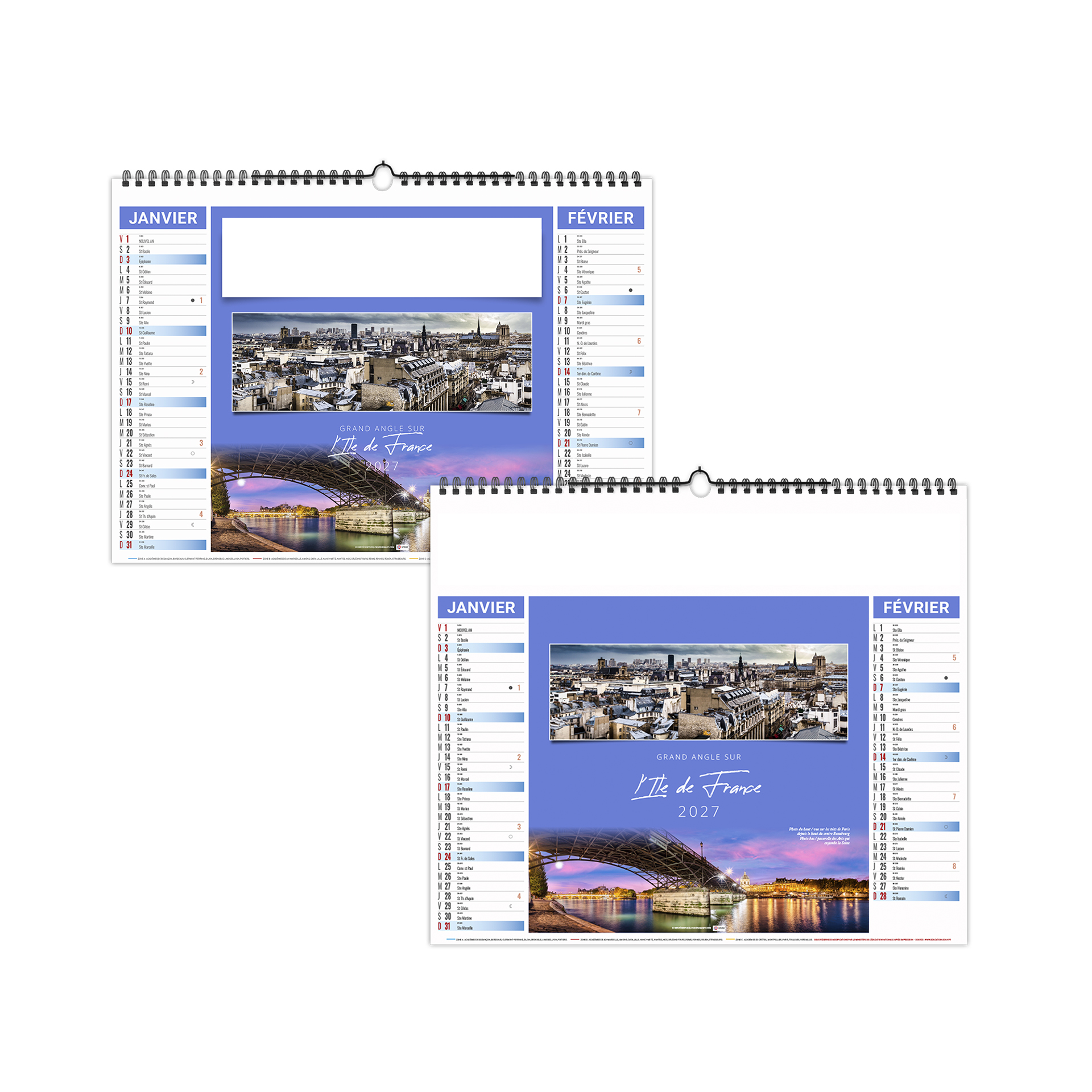 Panorama 2027 — calendrier 2027 personnalisé