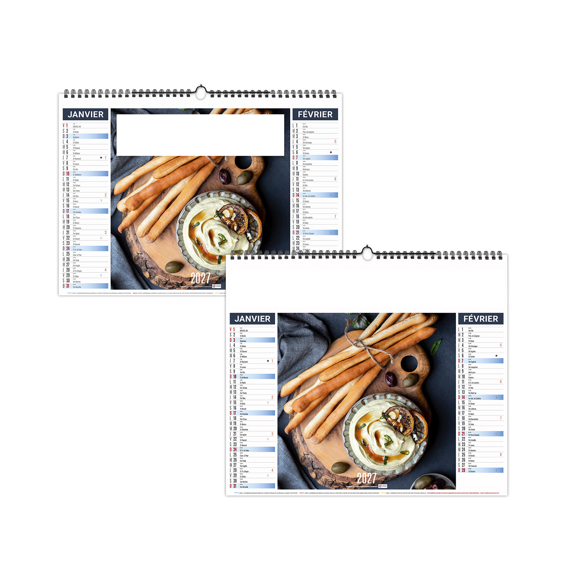 Recettes 2027 — calendrier 2027 personnalisé