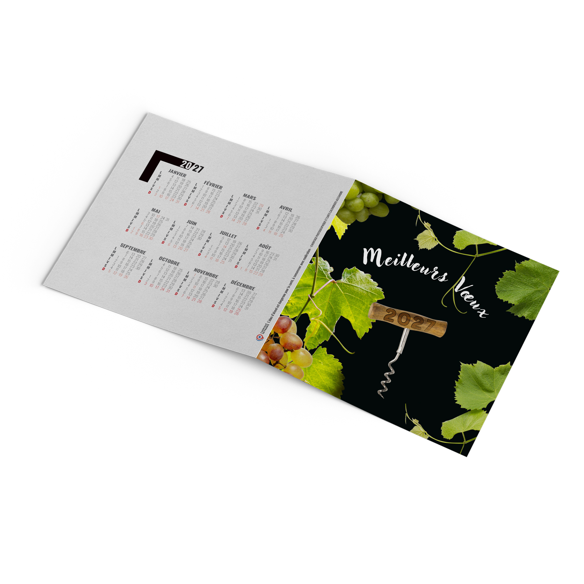 Cartes de vœux calendrier 2027 personnalisés