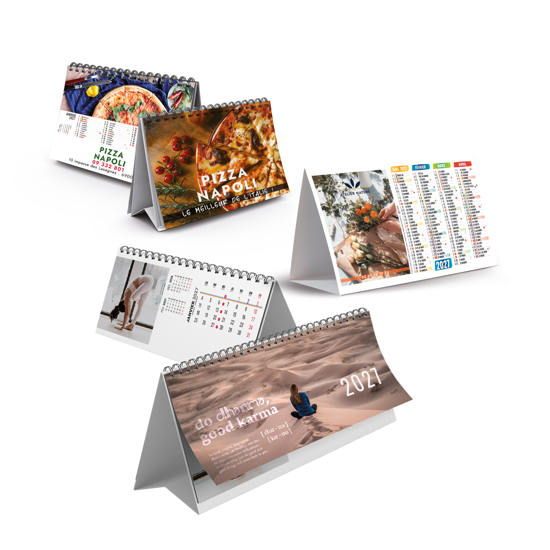 Chevalet De Comptoir Creation 2027 — calendrier 2027 personnalisé