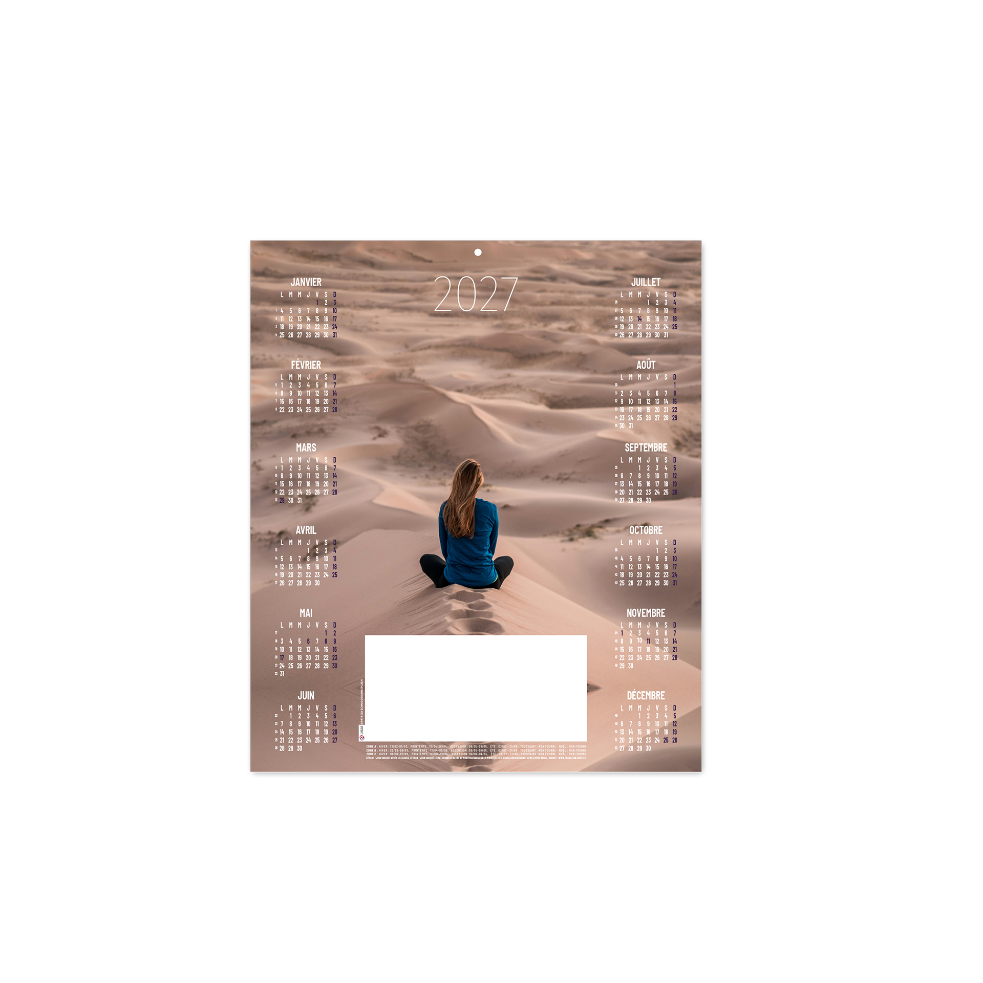 Yoga 2027 — calendrier 2027 personnalisé